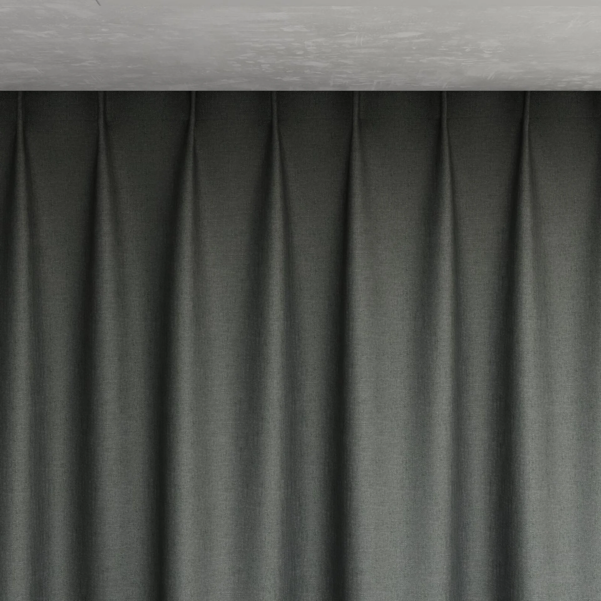 Top view of Retreat Blackout Charcoal, pinch pleat