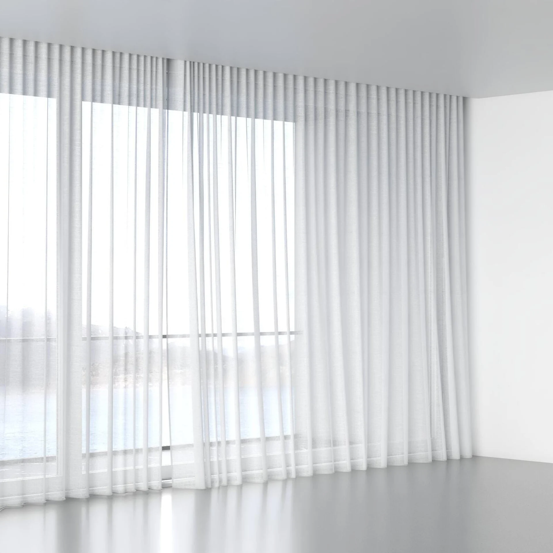 Full view of Angelic Snow, wave pleat
