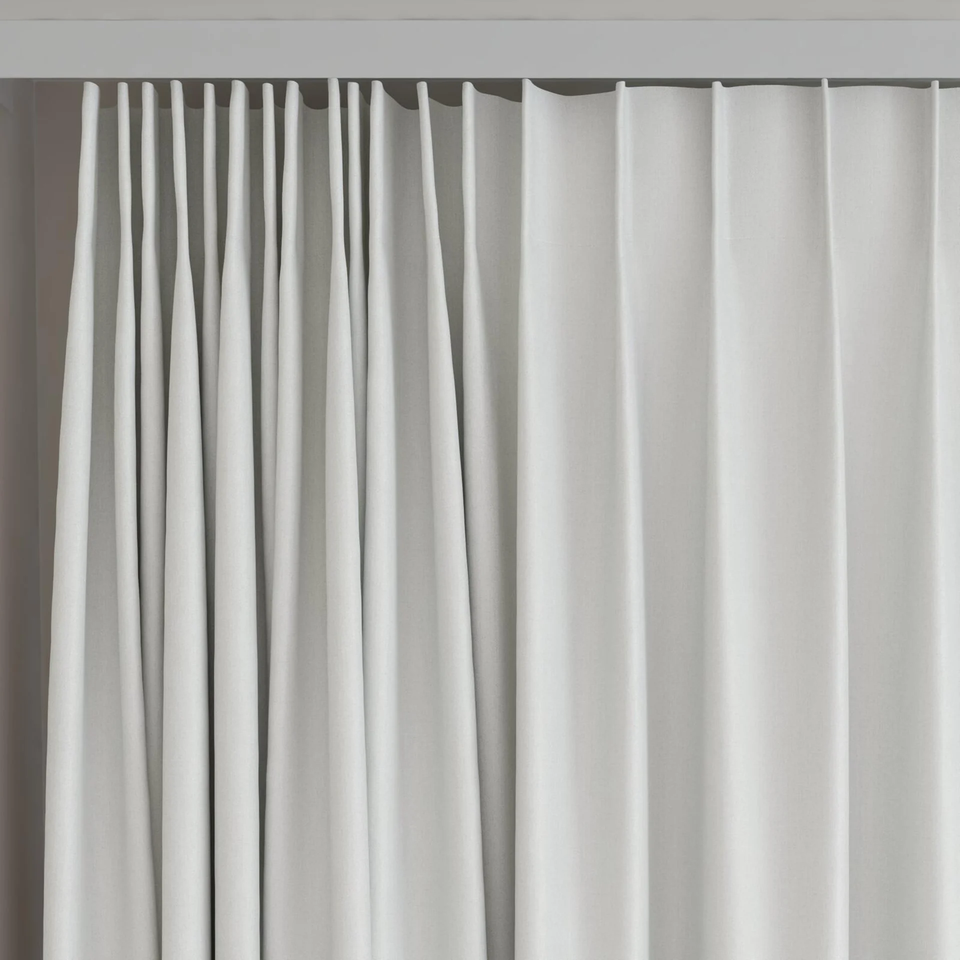 Top view of Kidglove Ivory, on curtain rail