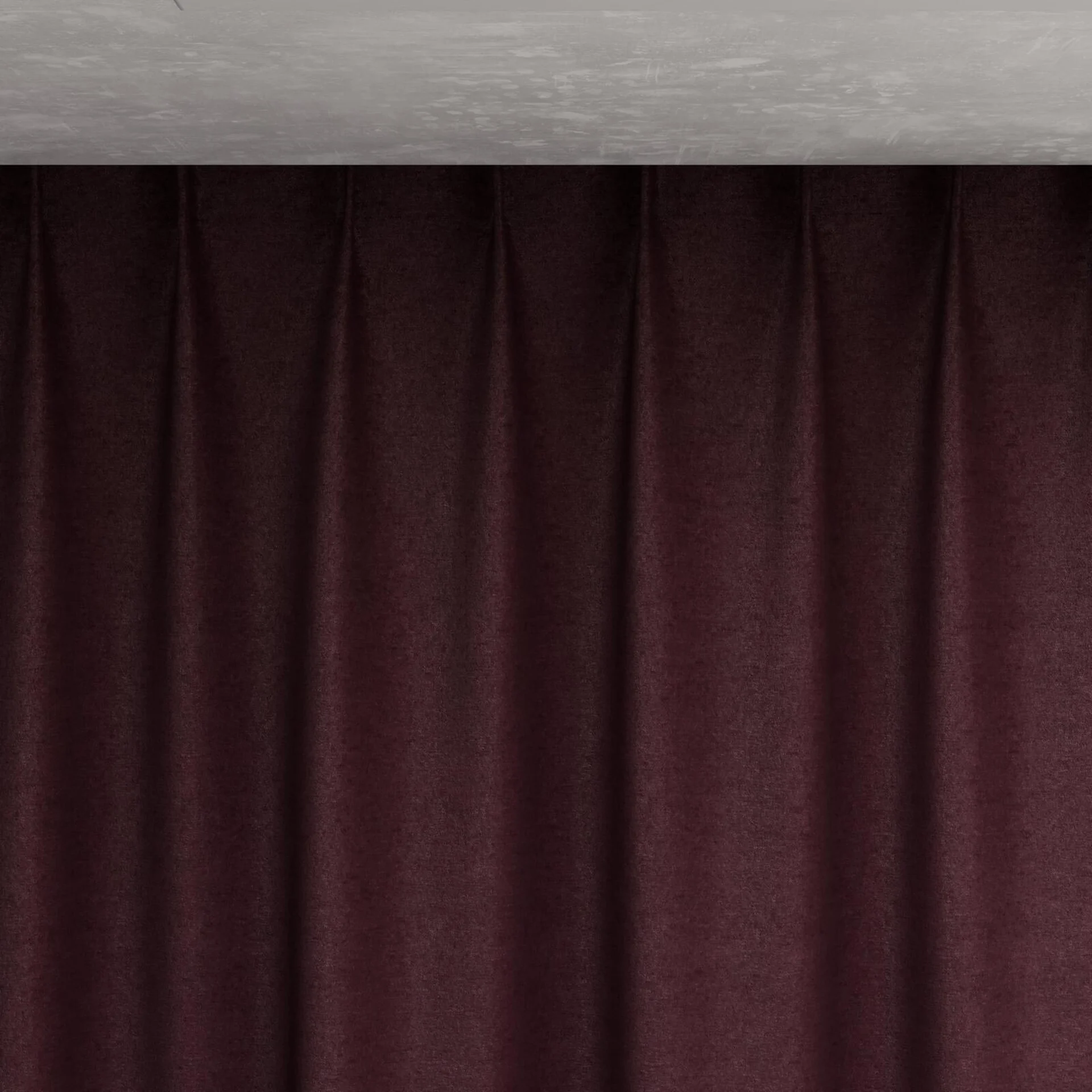Top view of Drama Purple, pinch pleat