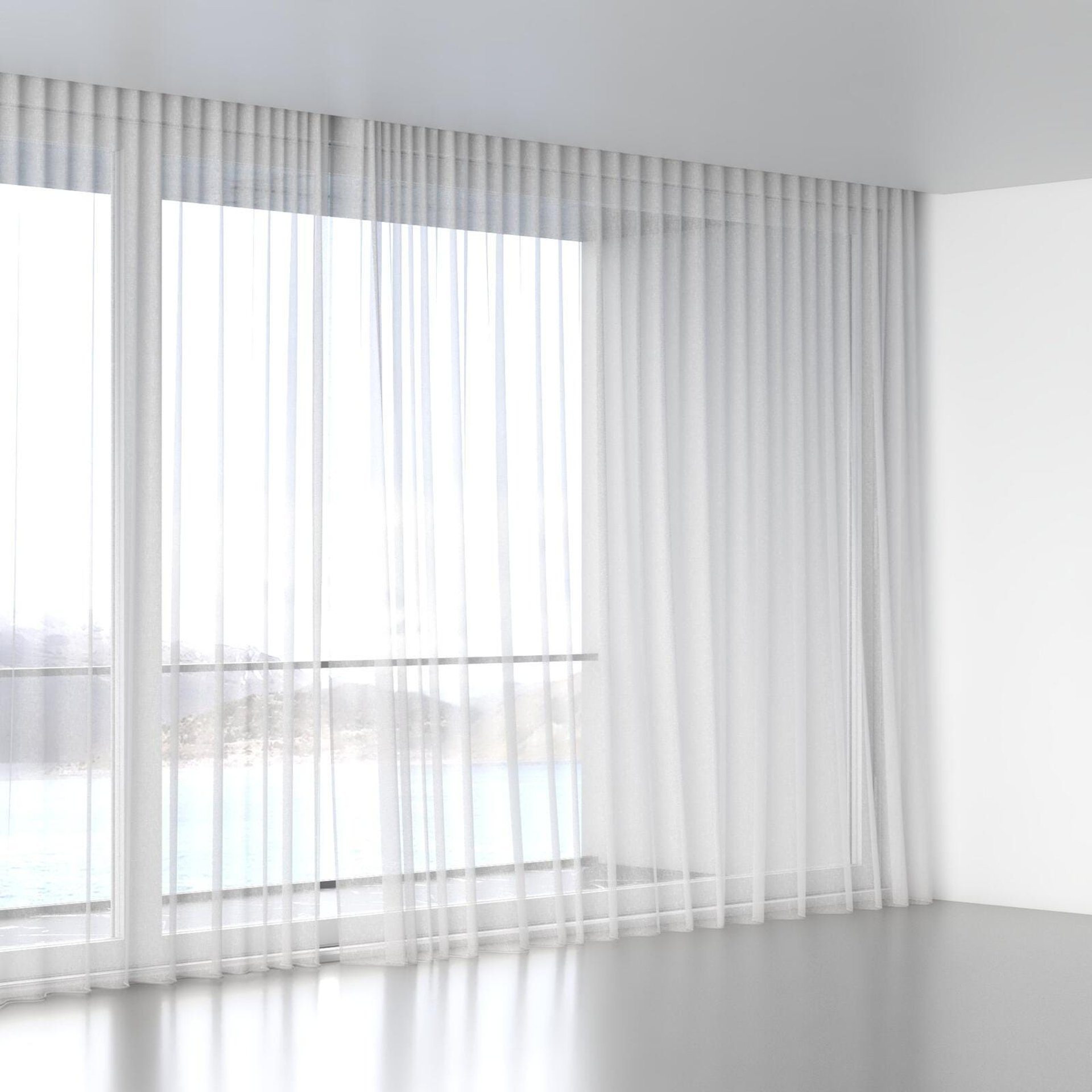 Full view of Tempest Whitewash, wave pleat