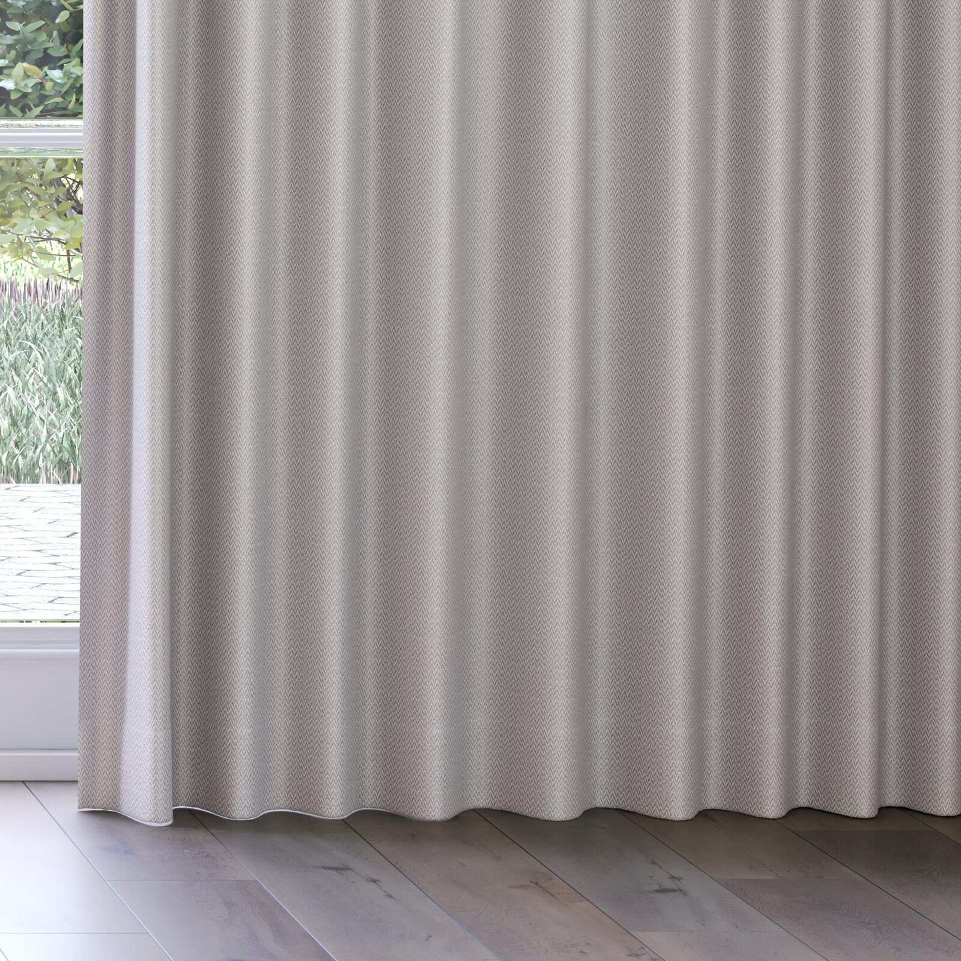 Bottom view of Iconji Silver, on curtain rail