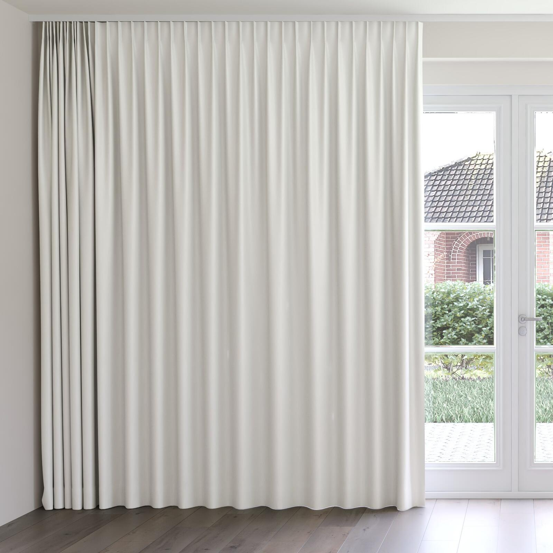 Front view of Naturama Limestone, on curtain rail