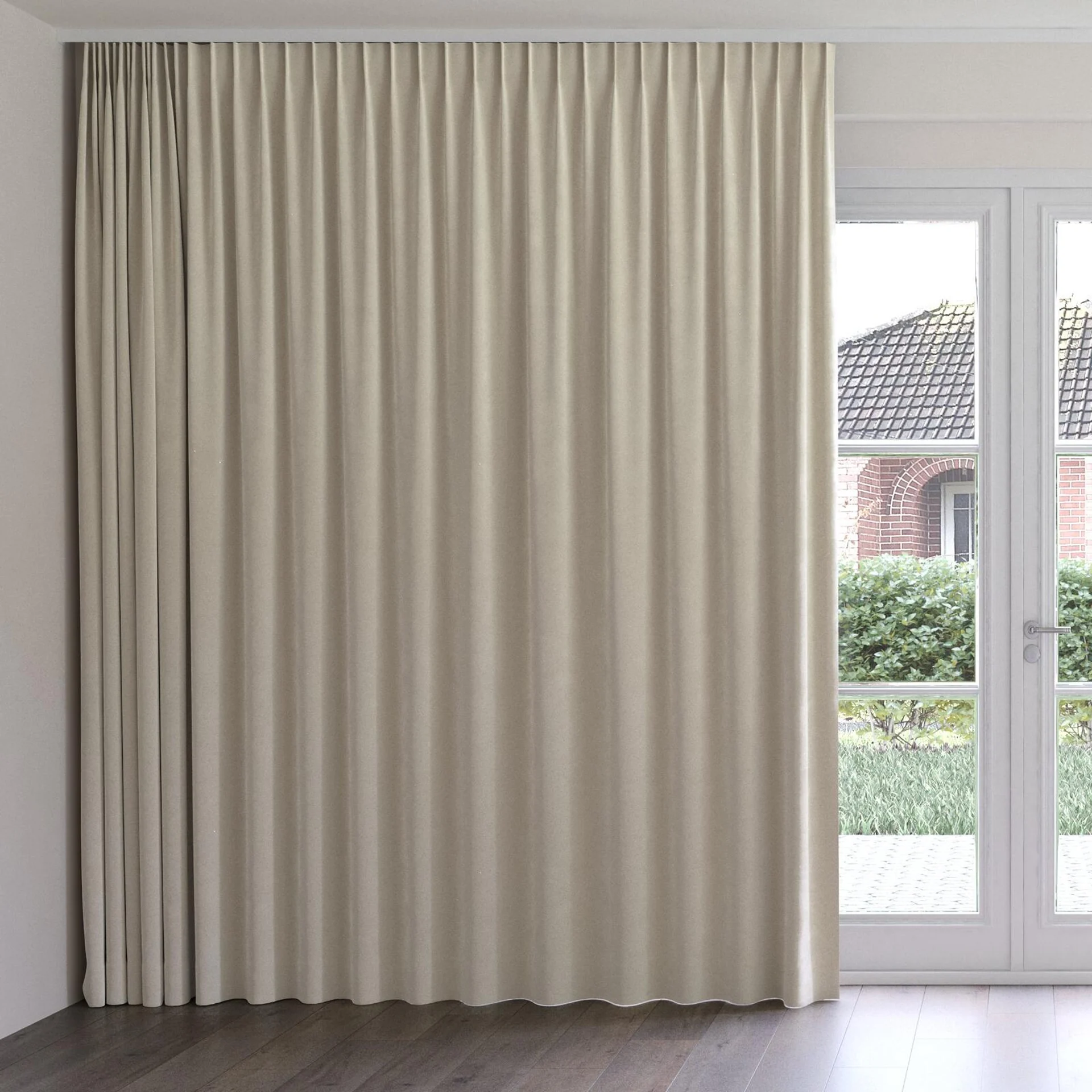 Front view of Verbier Sesame, on curtain rail