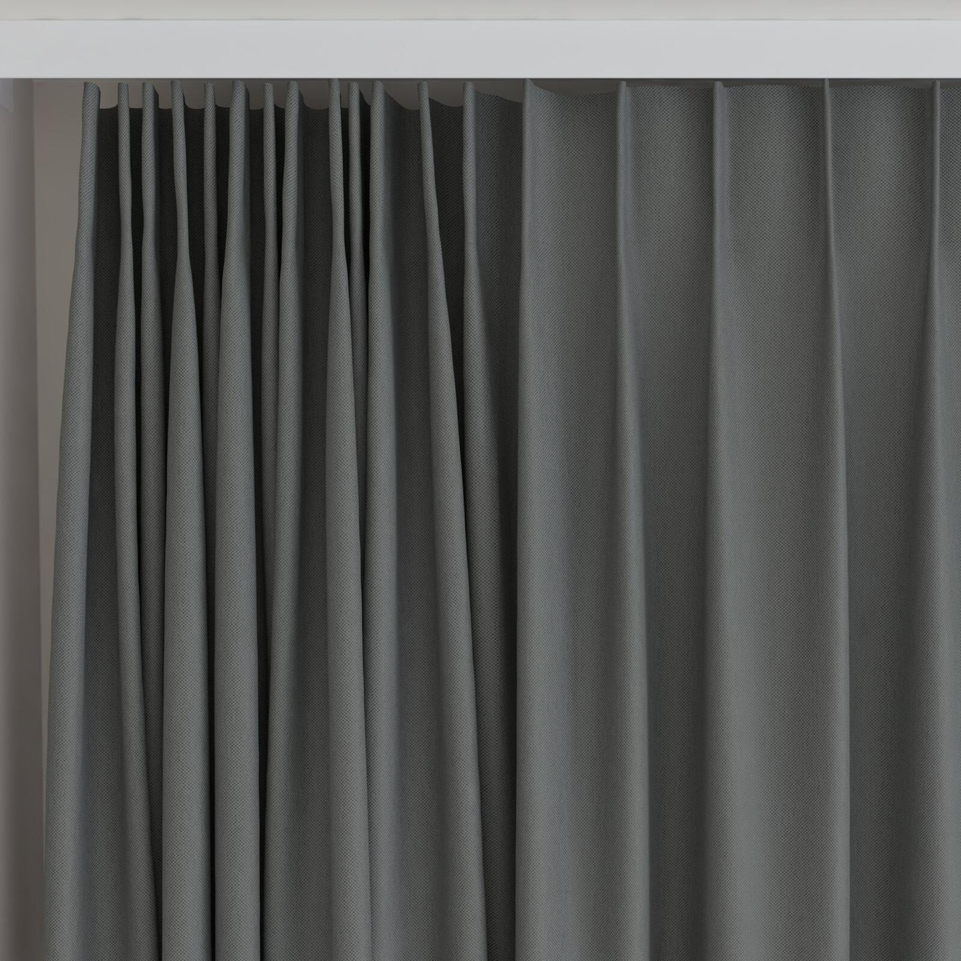 Top view of Dream Weaver 300 Pewter, on curtain rail