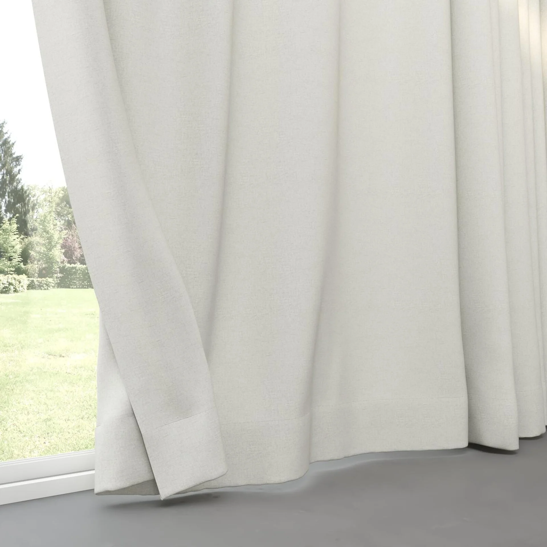 Bottom view of Retreat II Whisper, pinch pleat