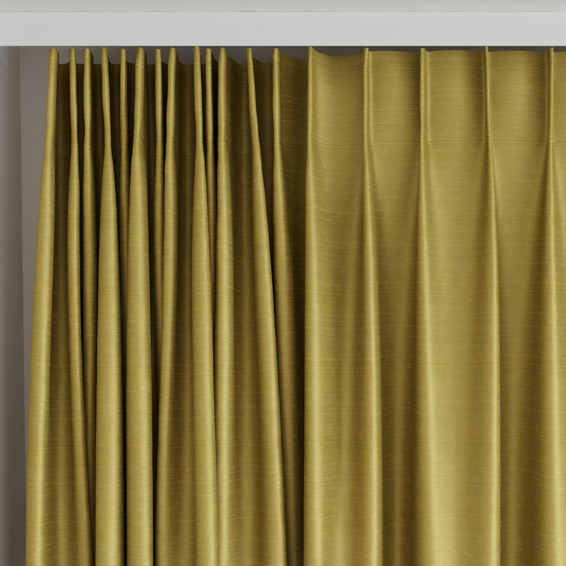 Top view of Silky Honey, on curtain rail
