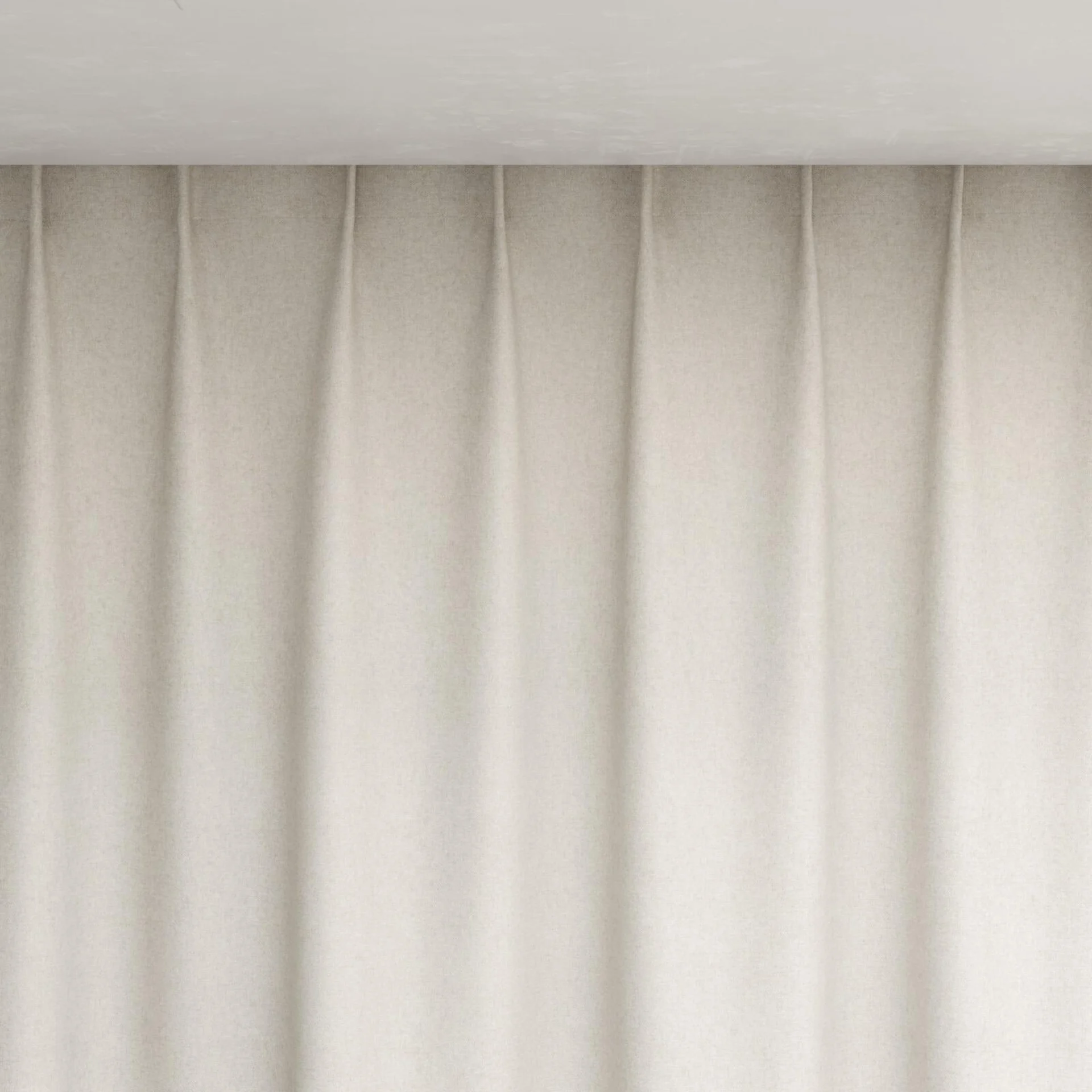 Top view of Liberate Cream, pinch pleat