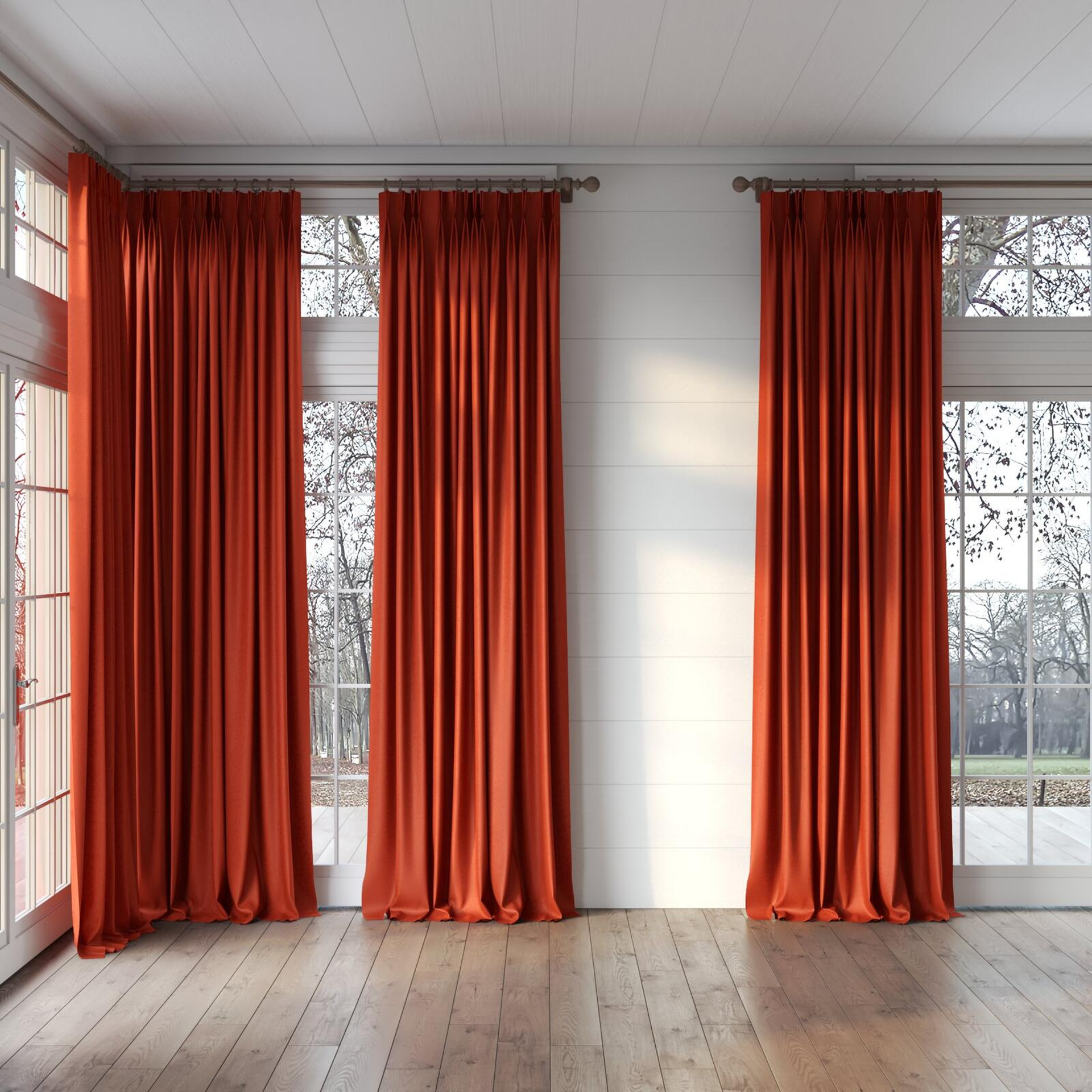 Full view of Rewind Canyon, puddled, on curtain rod