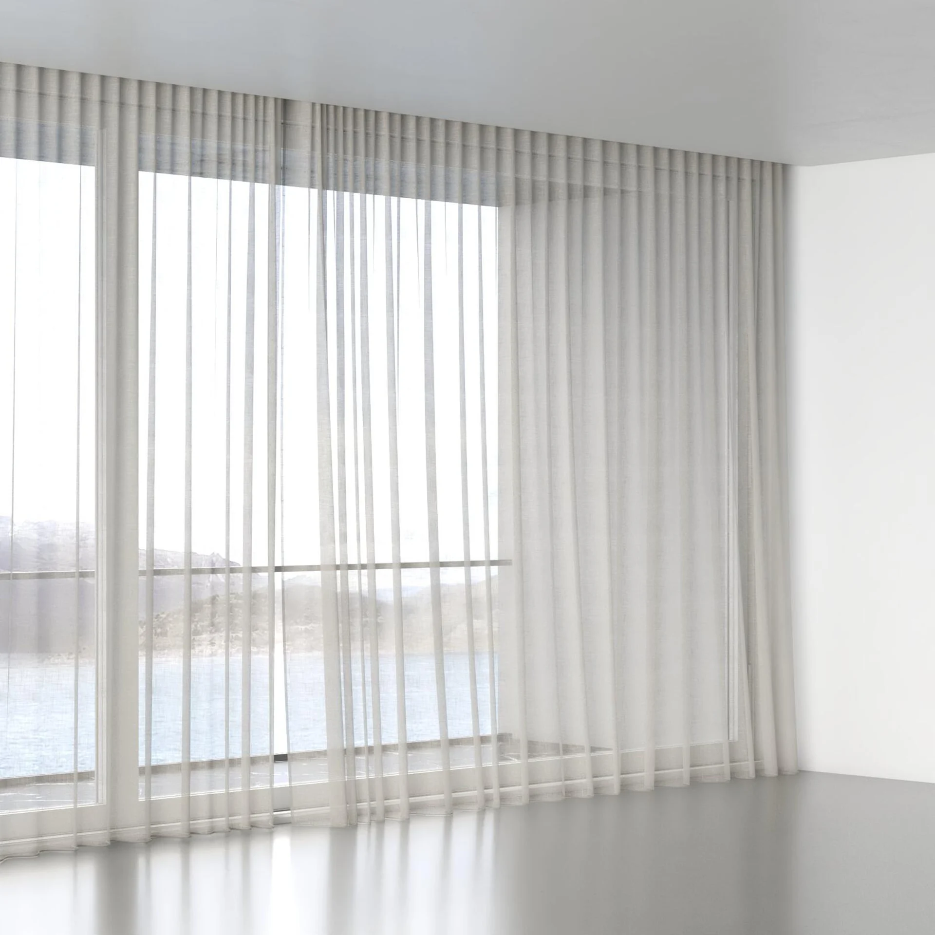 Full view of Kumo Recycled Parchment, wave pleat