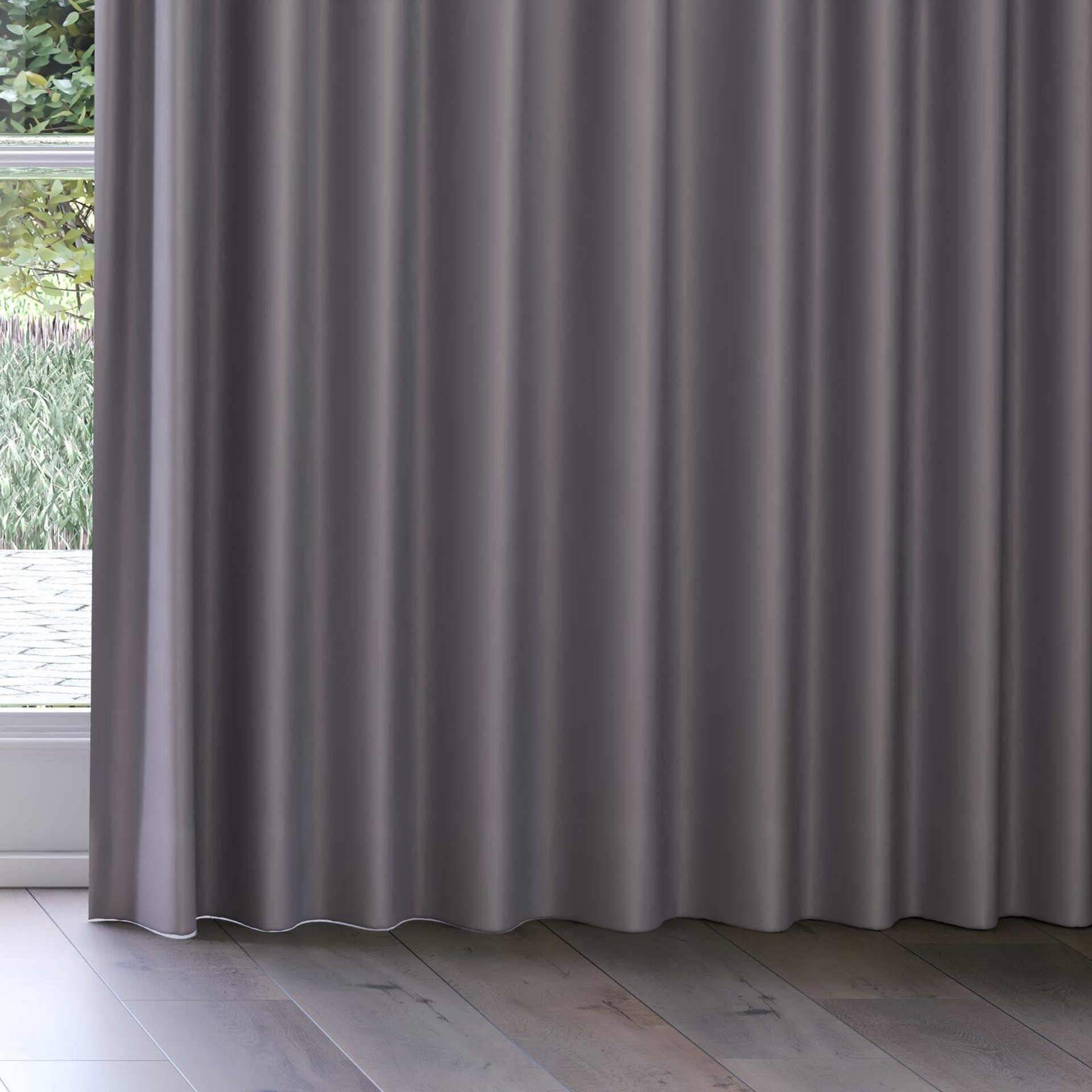 Bottom view of Ultra Dim Anthracite, on curtain rail