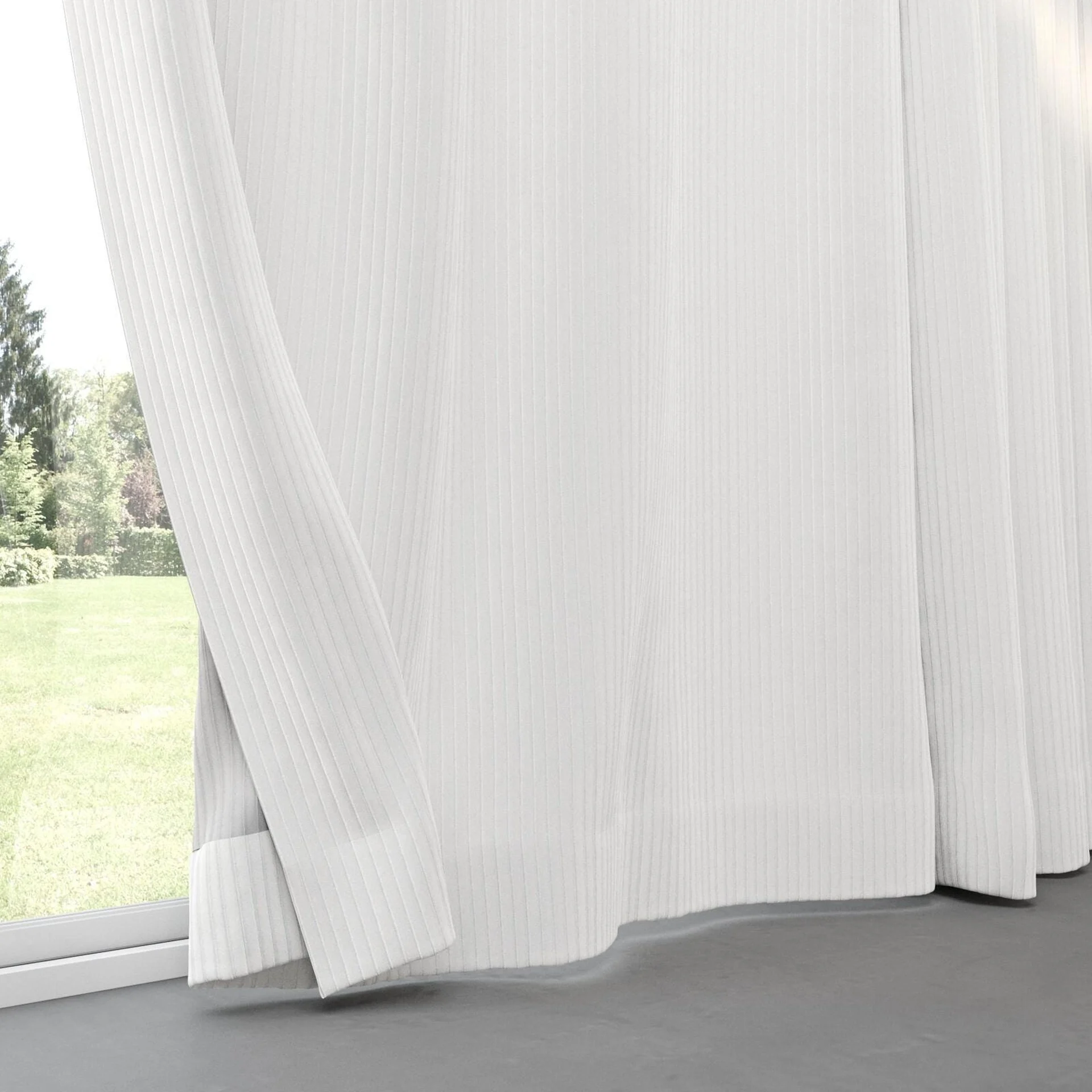 Bottom view of Embrace Marshmallow, pinch pleat
