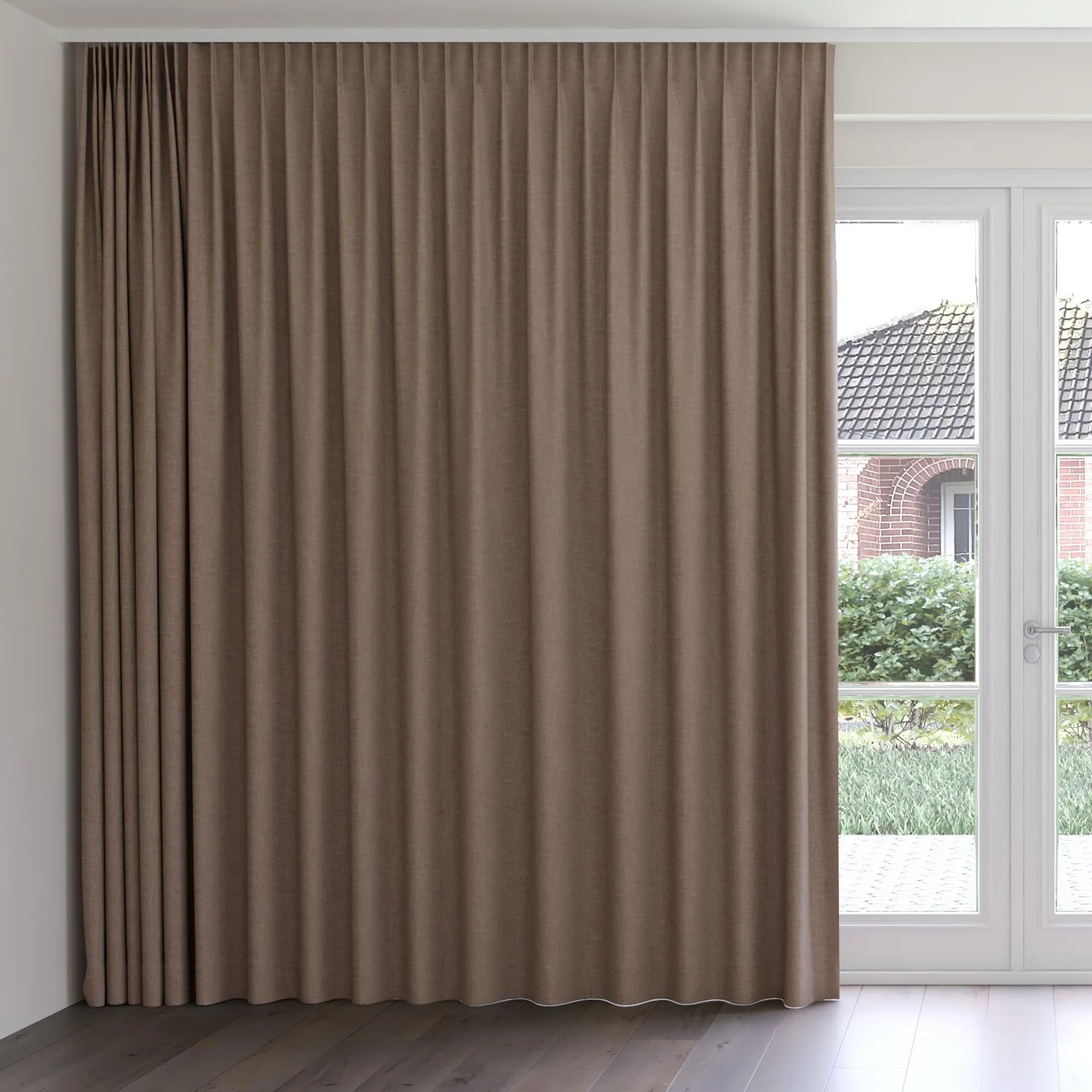 Front view of Mauritius Nocturne, on curtain rail