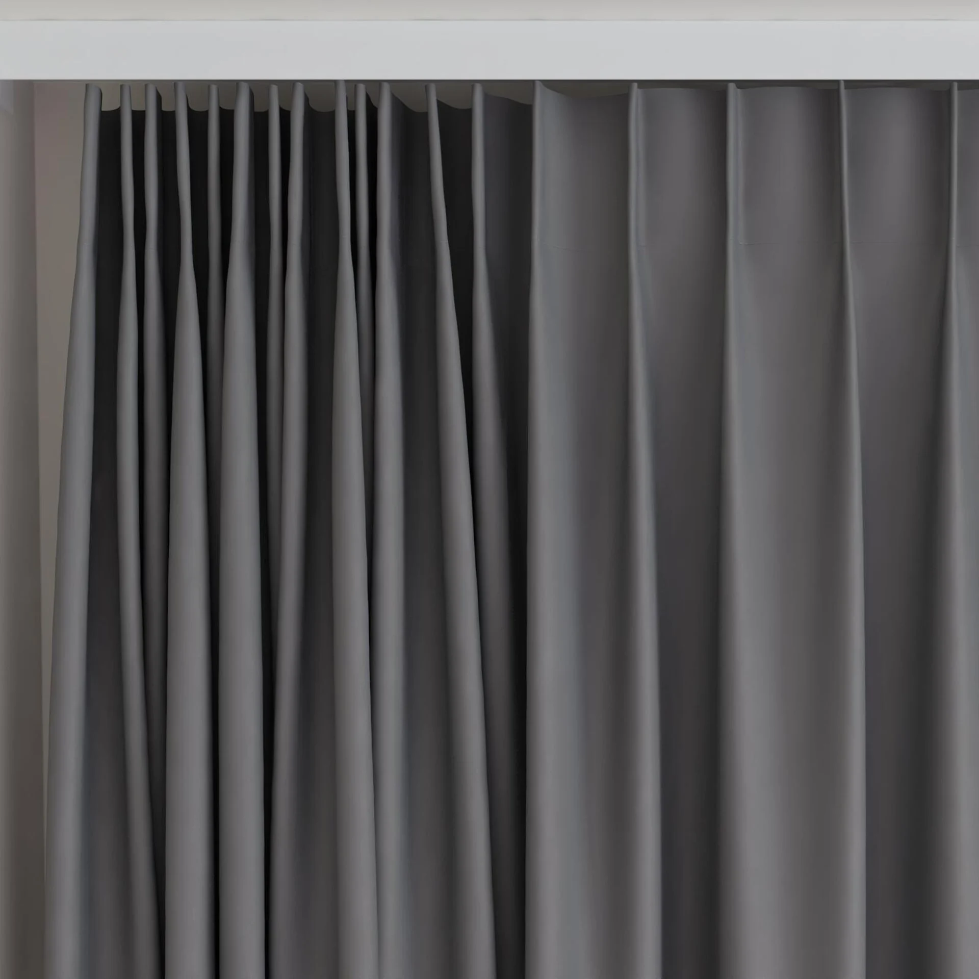 Top view of Vesta Raven, on curtain rail