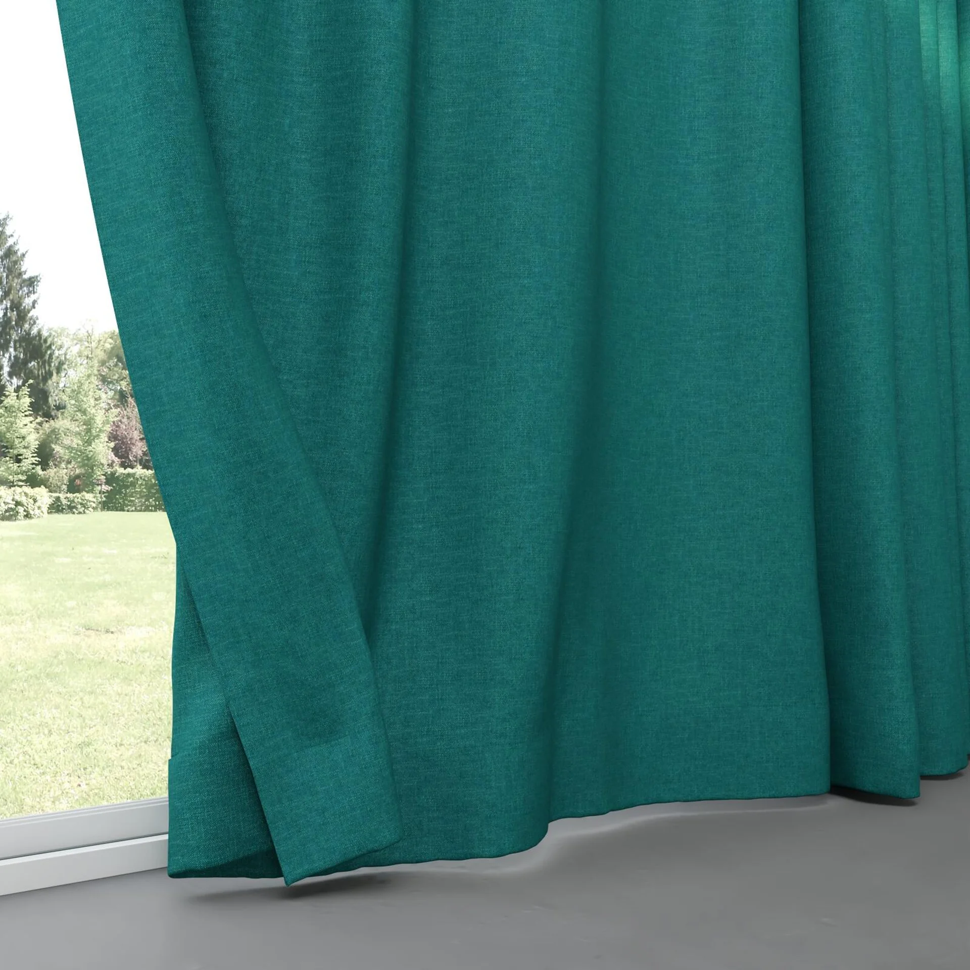 Bottom view of Rover Teal, pinch pleat