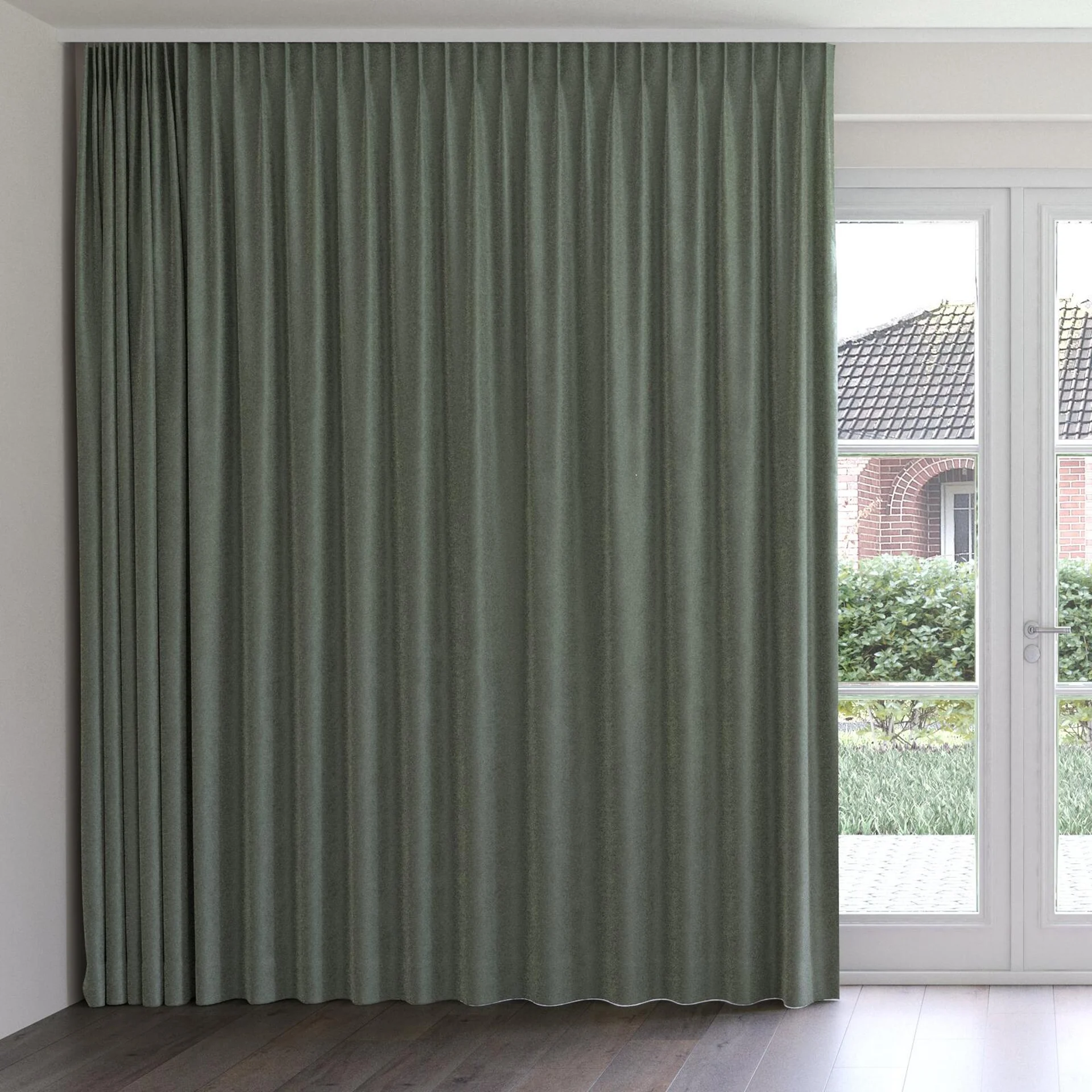 Front view of Brigadier Sycamore, on curtain rail
