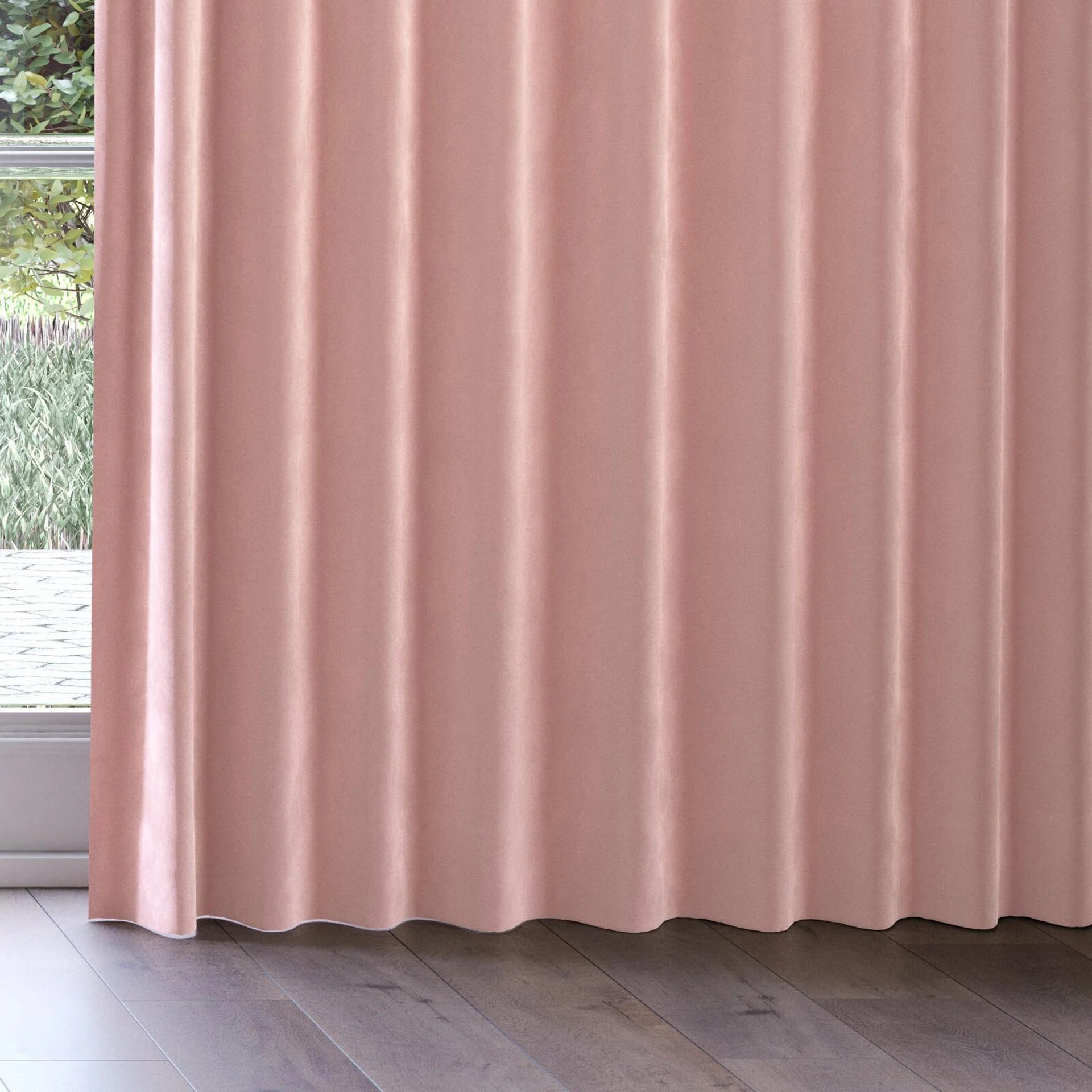 Bottom view of Verbier Petal, on curtain rail