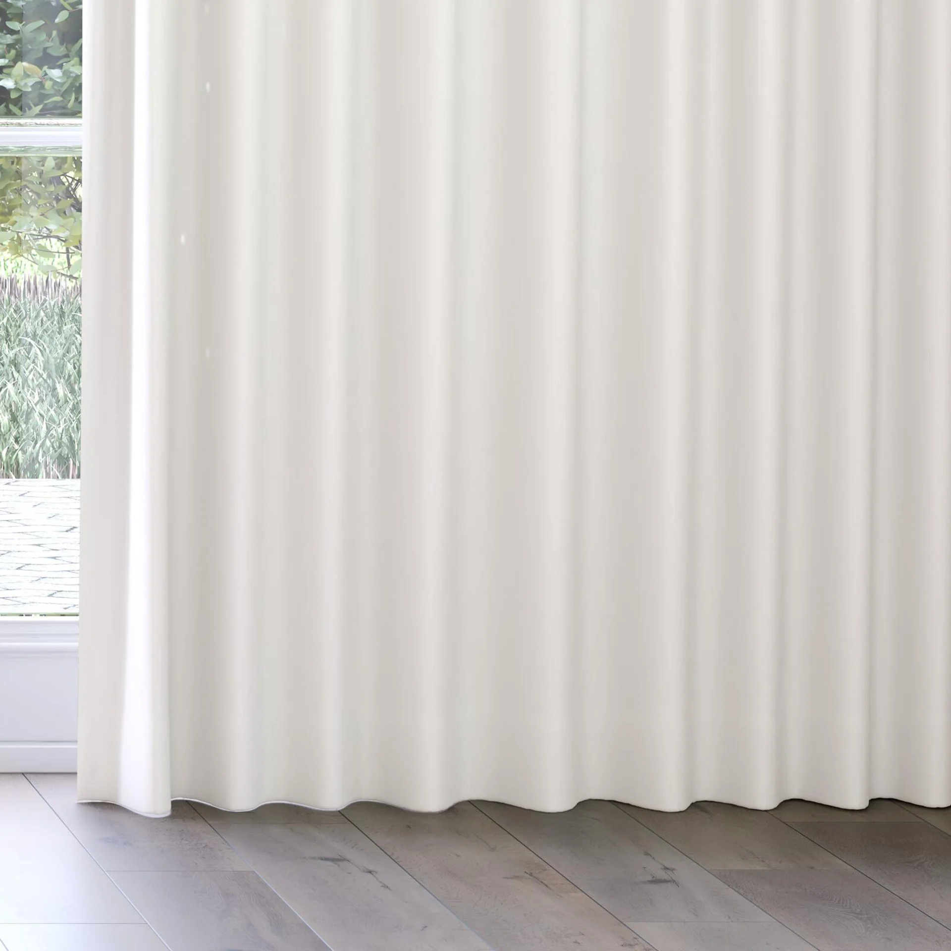 Bottom view of Vesta Shell, on curtain rail