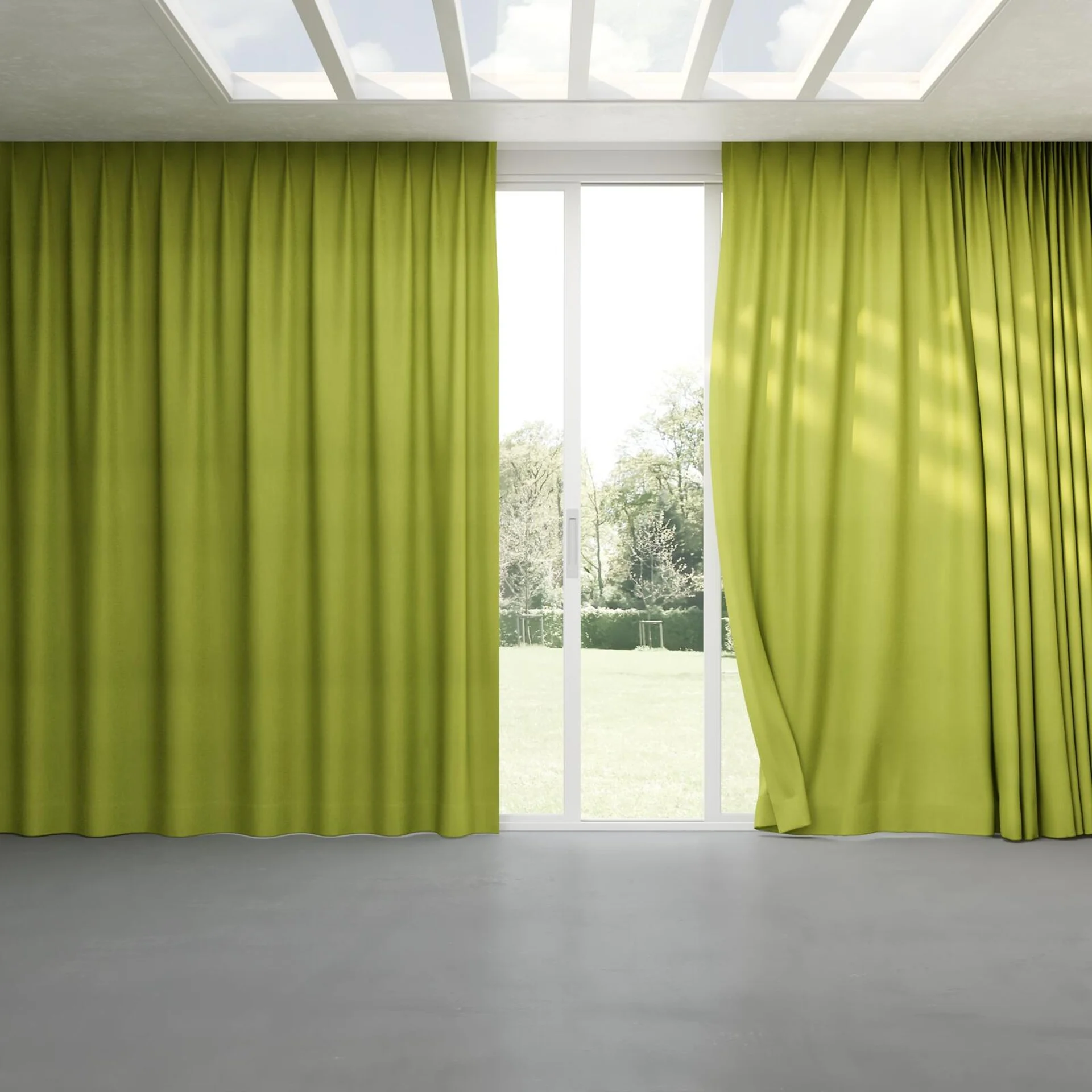 Full view of Loci Dim Out Leaf, pinch pleat