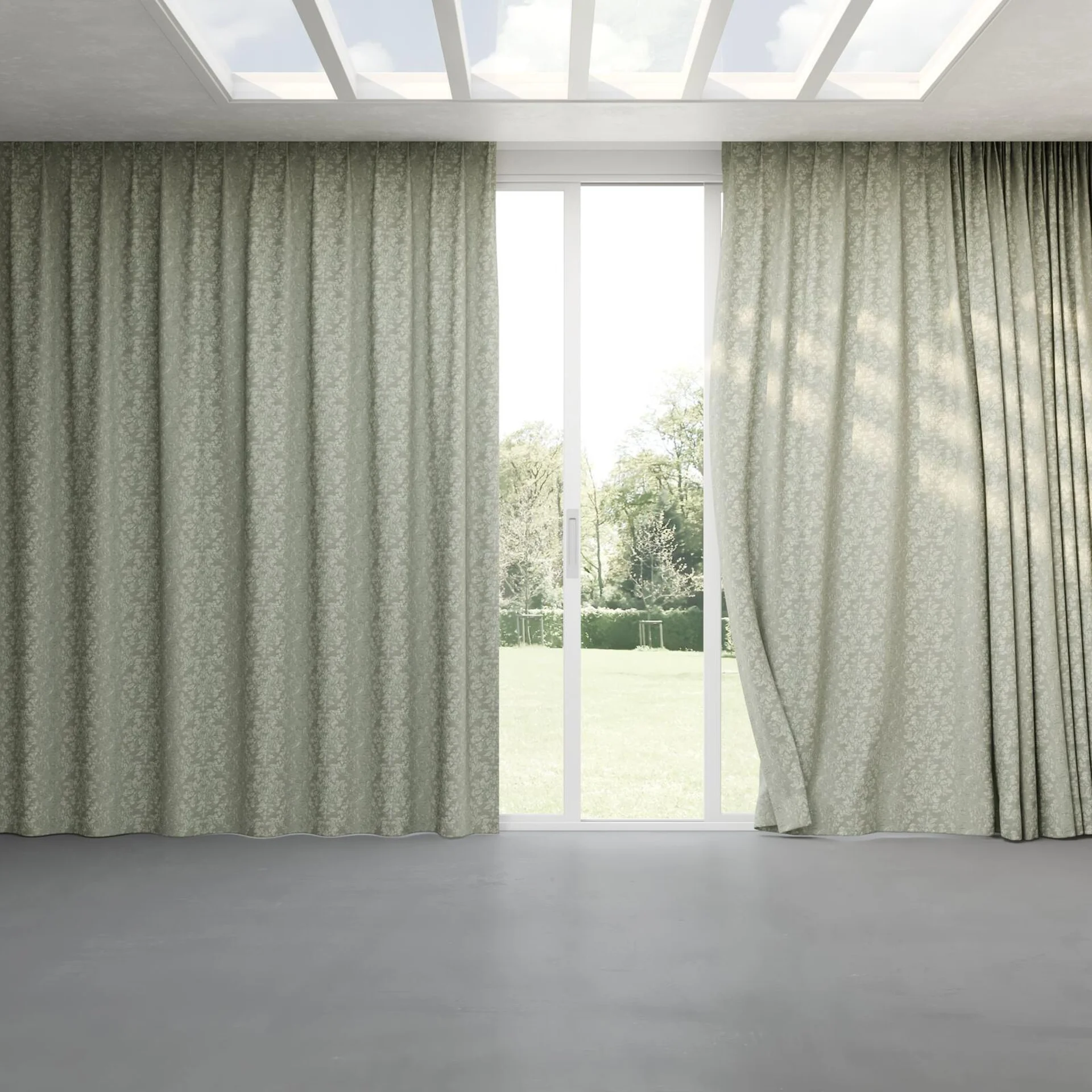 Full view of Objet Drizzle, pinch pleat