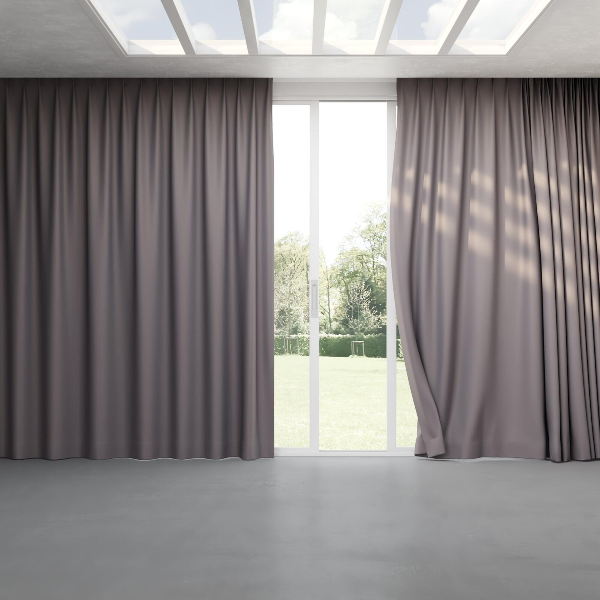 Full view of Ultra Dim Anthracite, pinch pleat