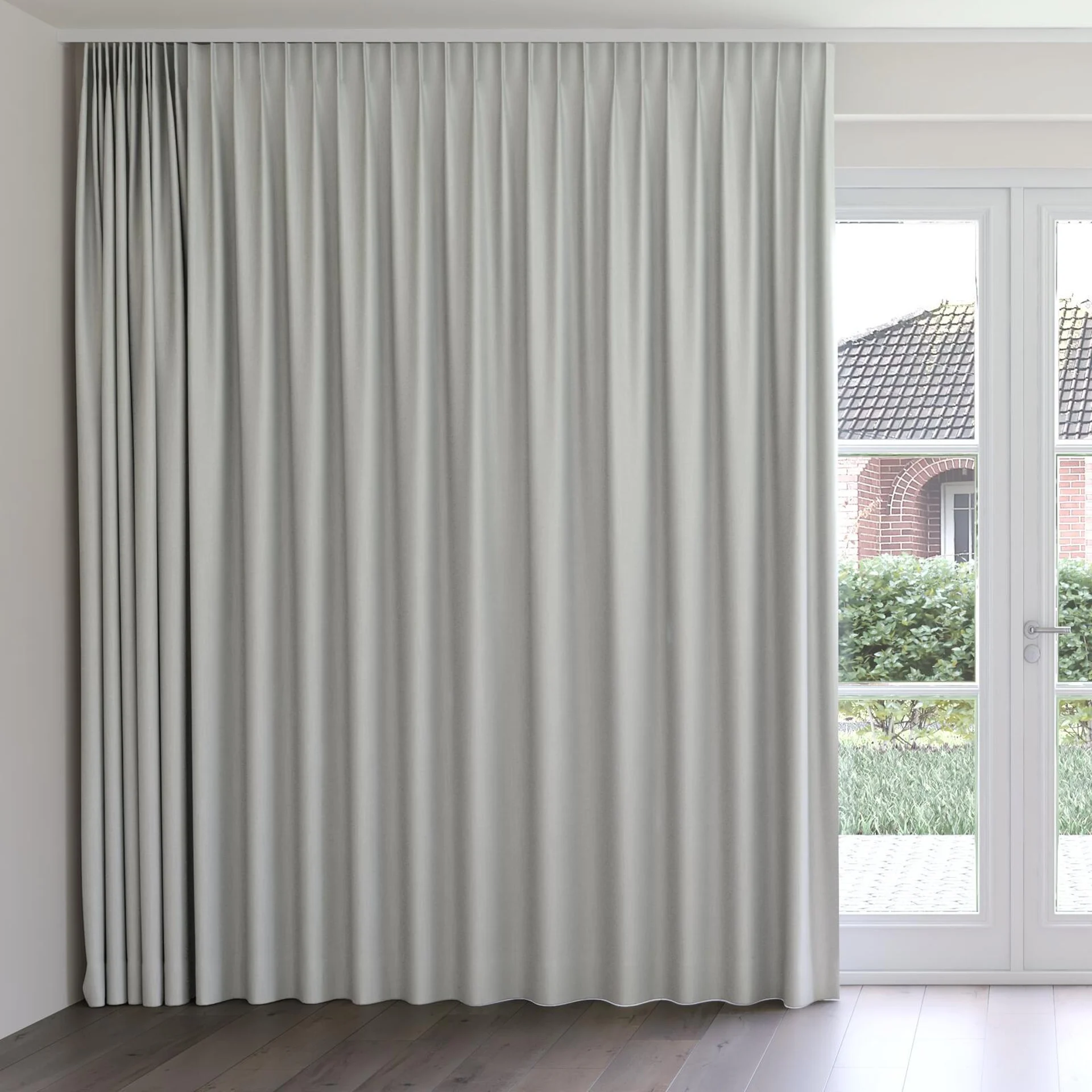 Front view of Bavaria Dove, on curtain rail