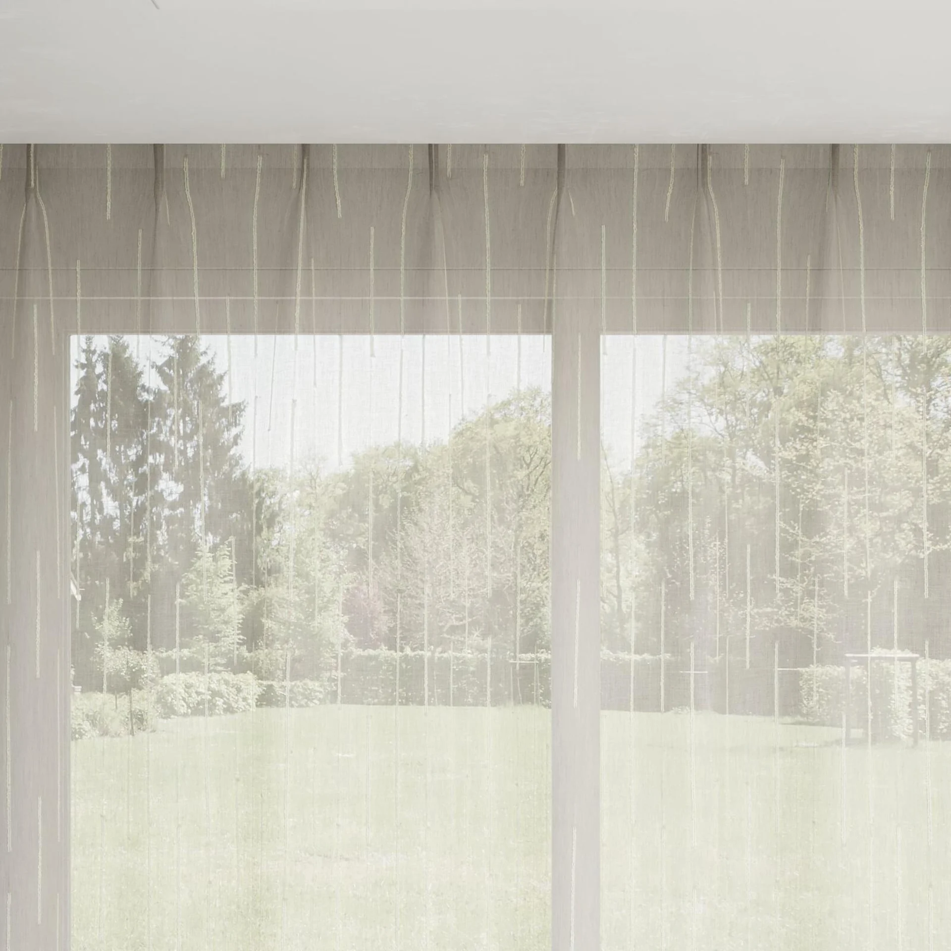 Top view of Salento Linen, pinch pleat