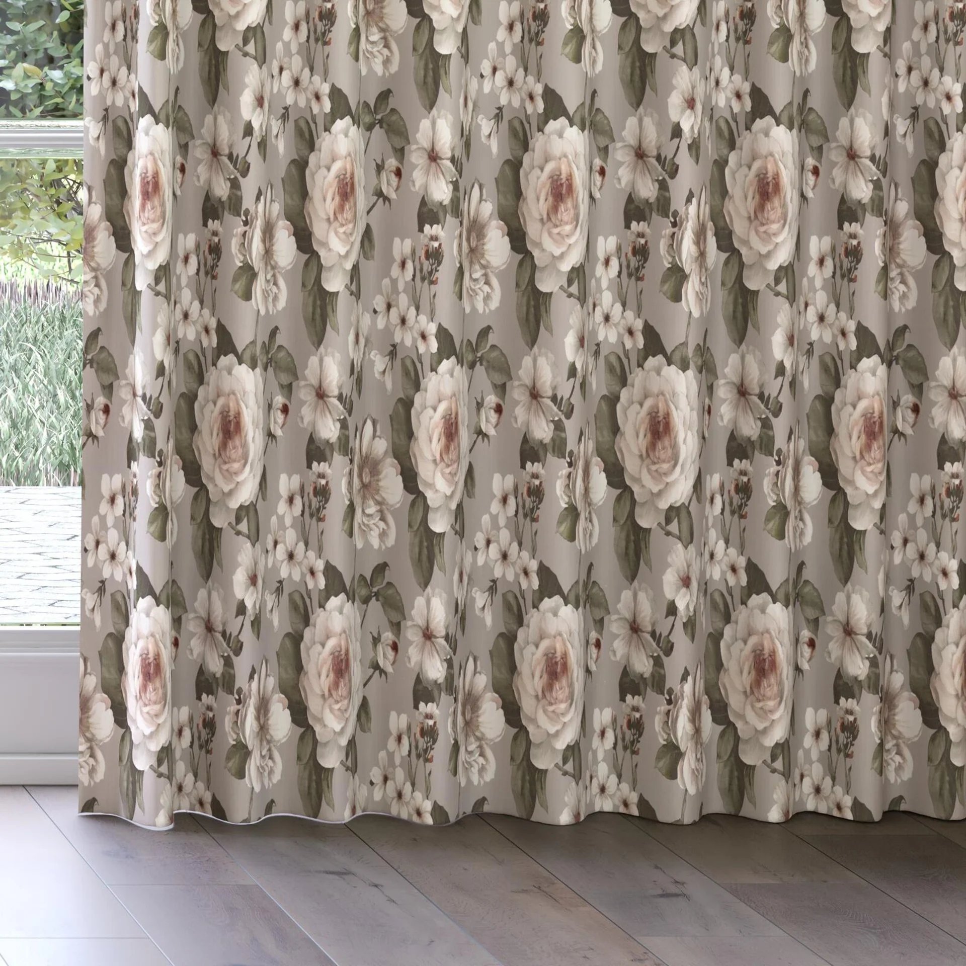 Bottom view of Miriam Spring, on curtain rail