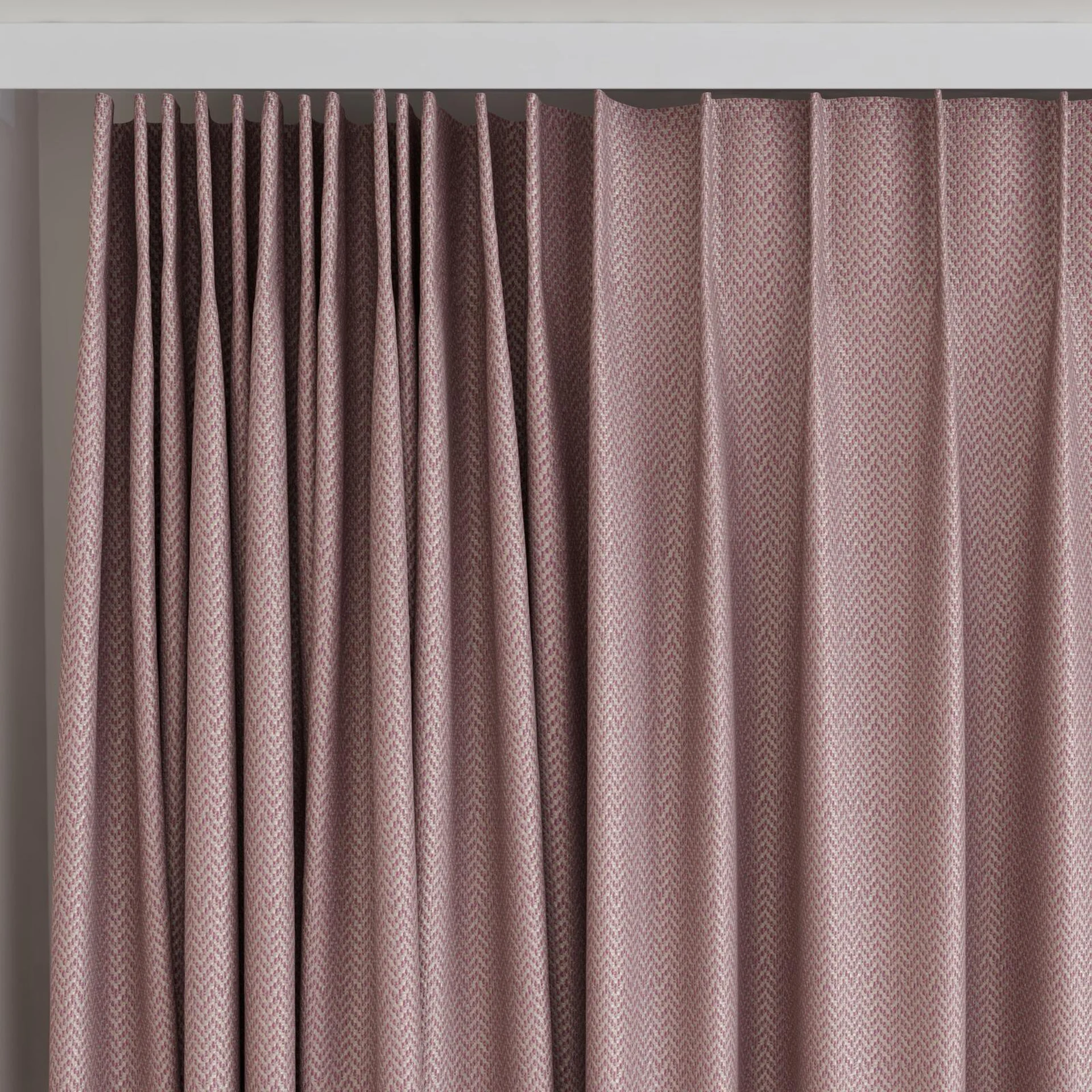 Top view of Iconji Peony, on curtain rail