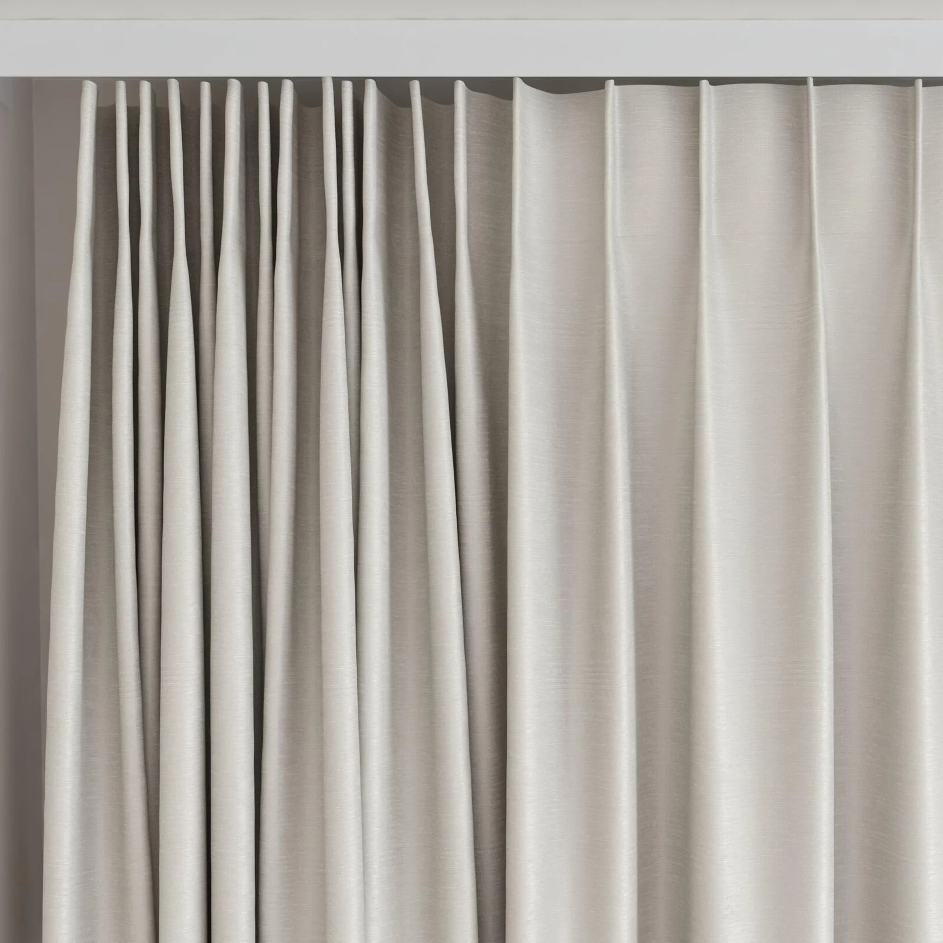 Top view of Silk Road Pebble, on curtain rail