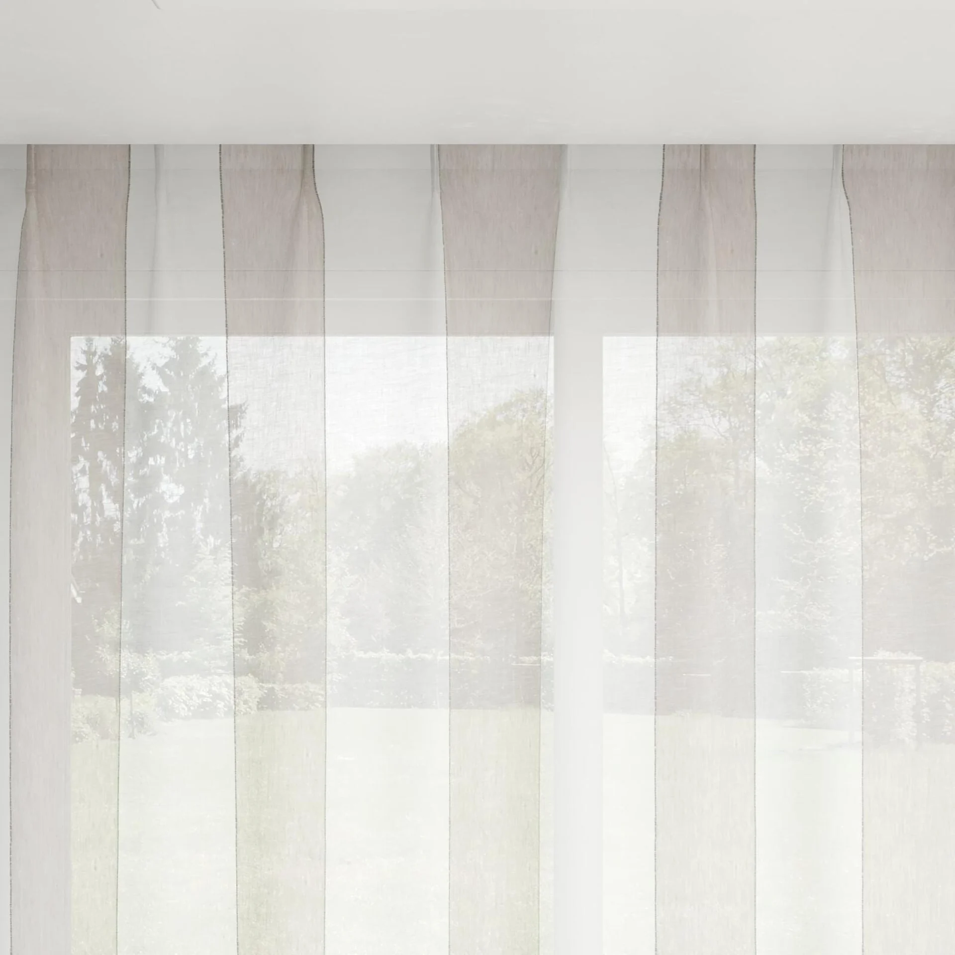 Top view of Kyoto Stripe Linen, pinch pleat