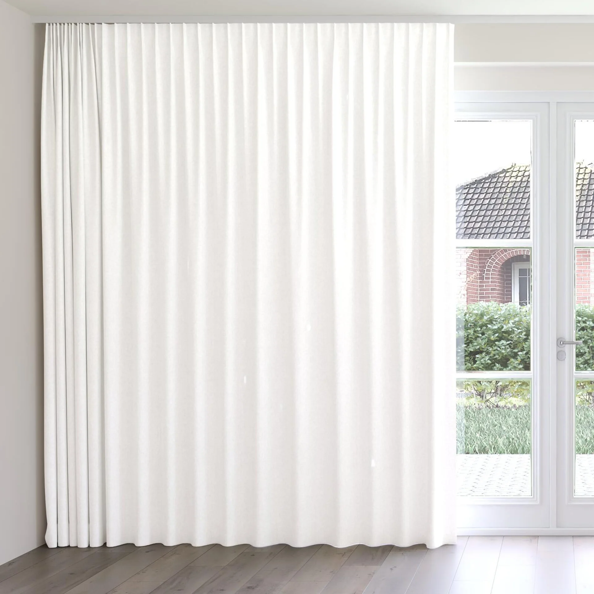 Front view of Hometown Ice, on curtain rail