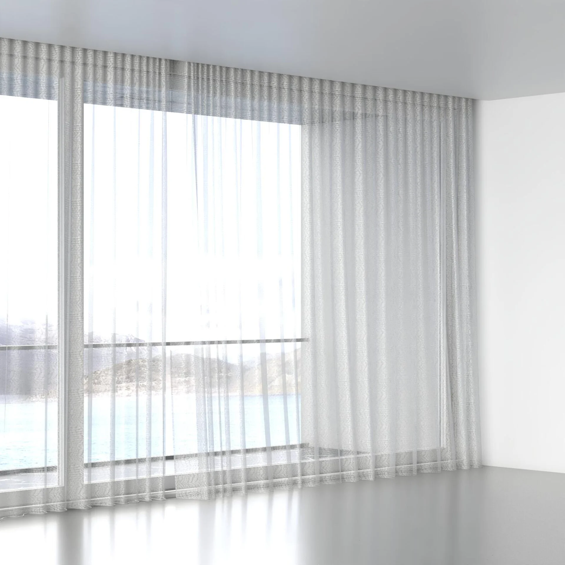 Full view of Jasmone Silver, wave pleat