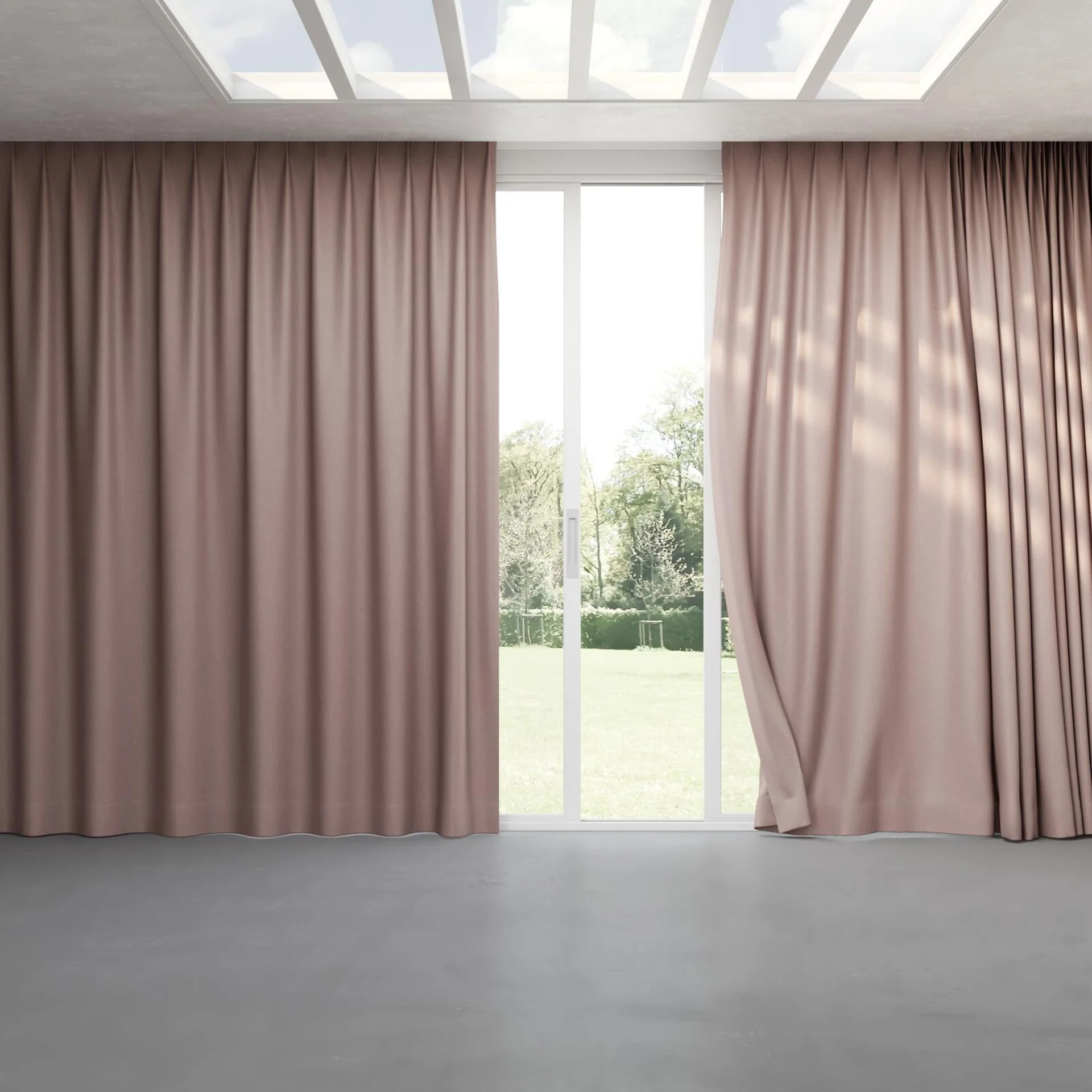 Full view of Woolly/Woolen Cristal, pinch pleat