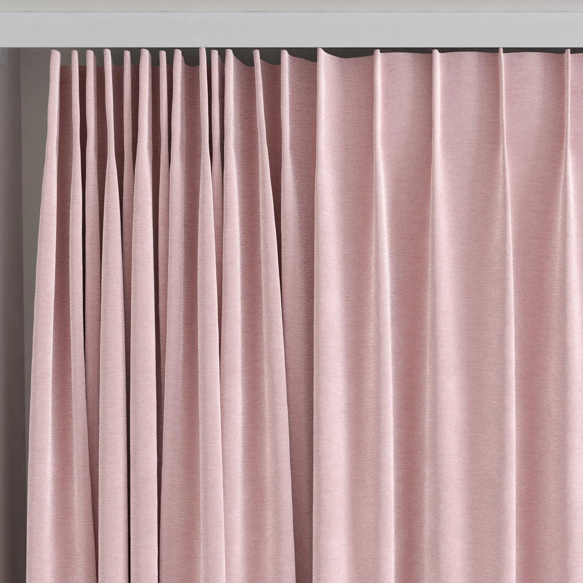 Top view of Geneva Petal, on curtain rail