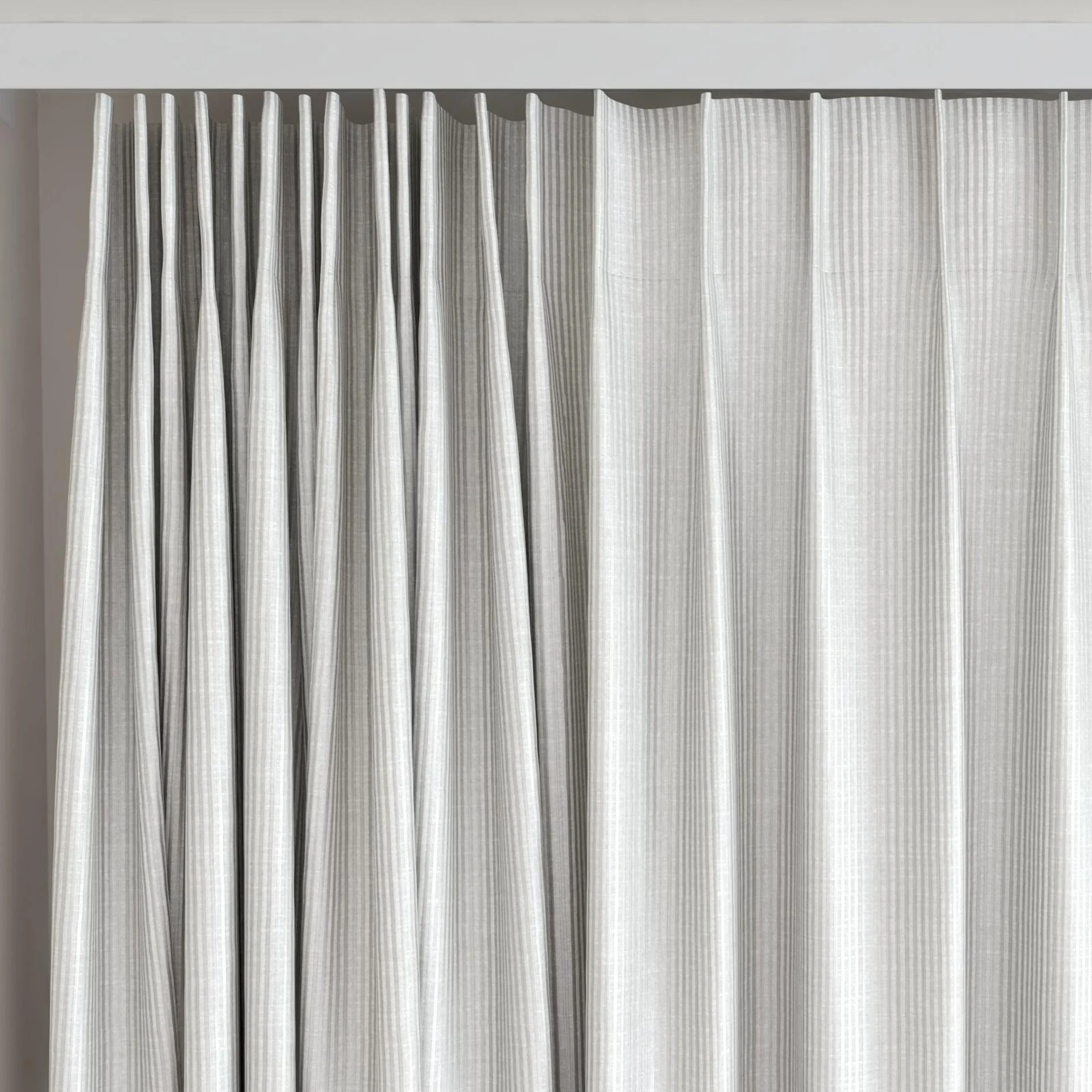 Top view of Leonardo Silver, on curtain rail