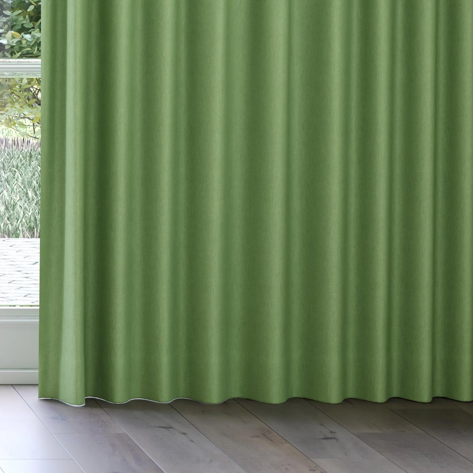 Bottom view of Rover Basil, on curtain rail