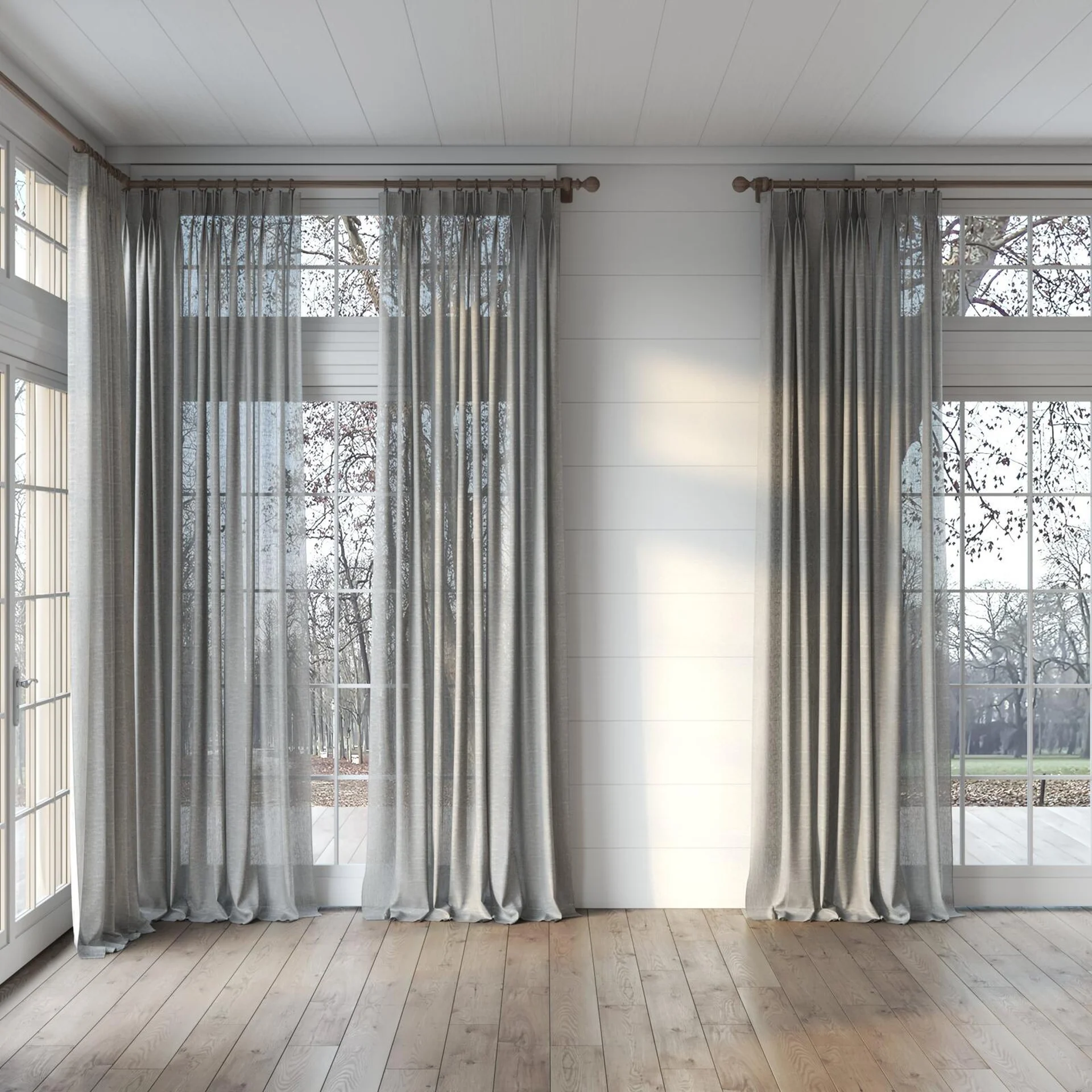 Full view of Lucidity Slate, puddled, on curtain rod