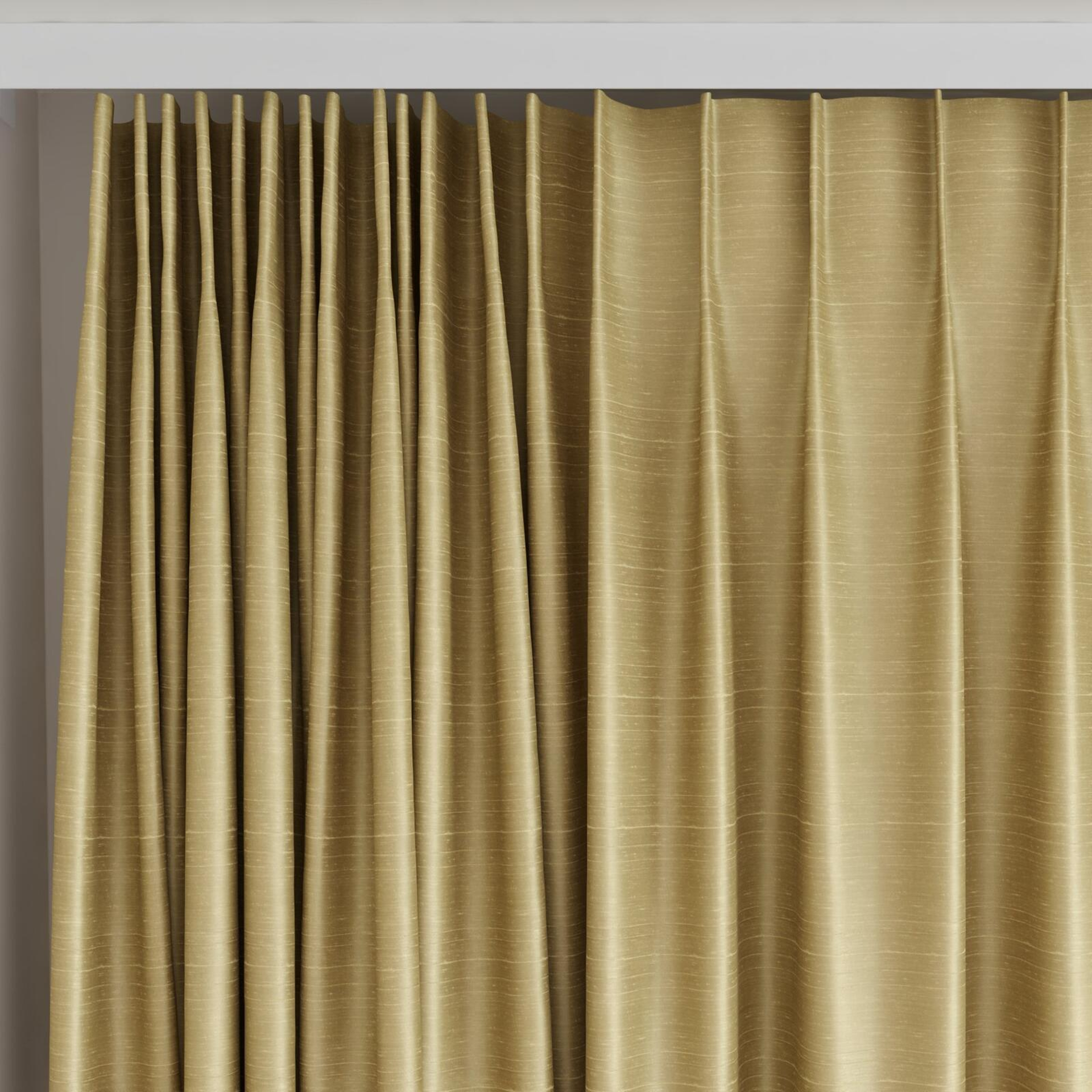 Top view of Silky Tinsel, on curtain rail