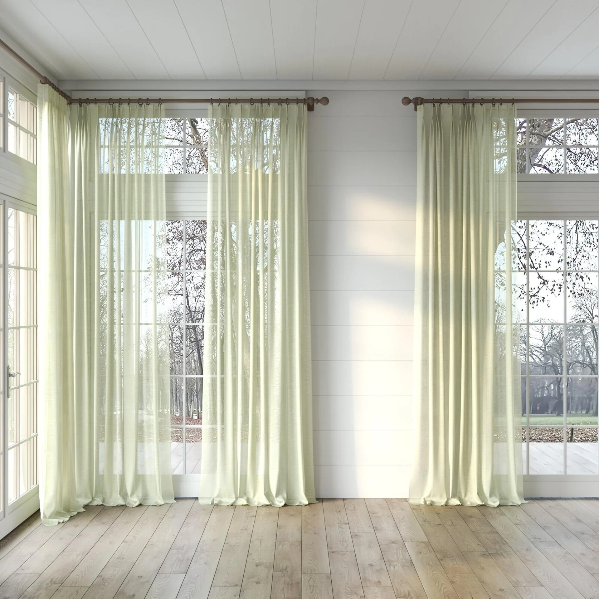 Full view of Angelic Oasis, puddled, on curtain rod