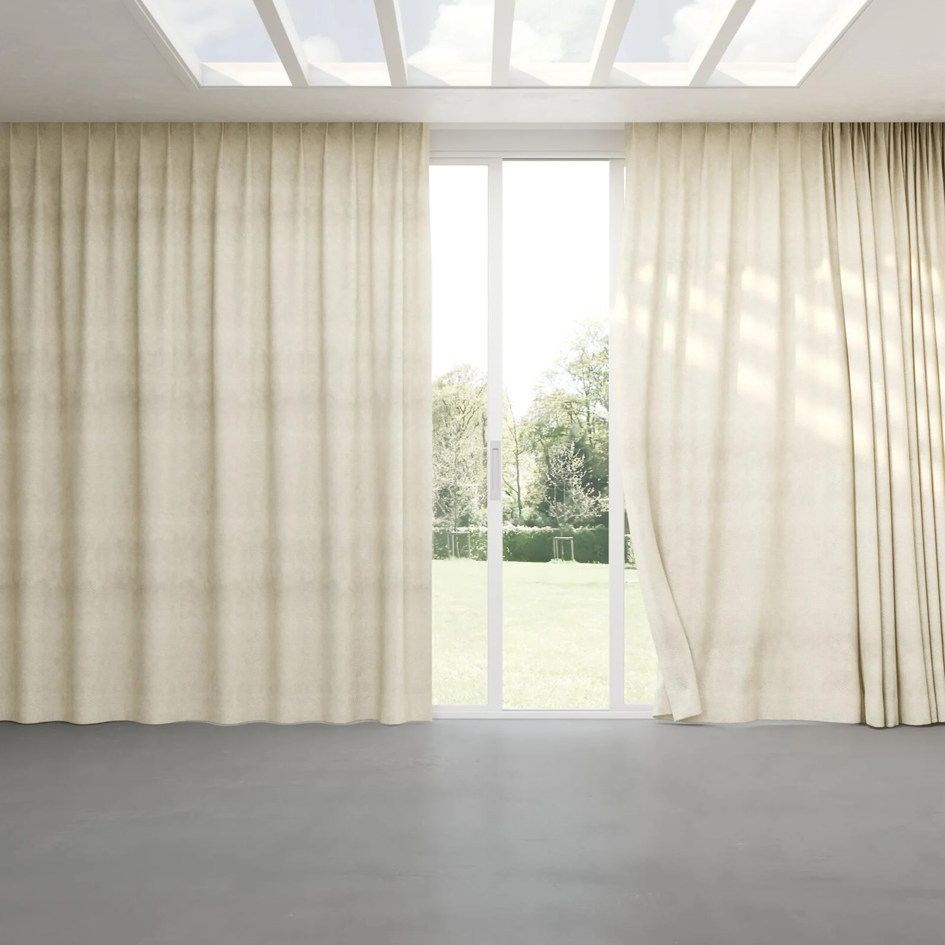 Full view of Gilda Pearl, pinch pleat