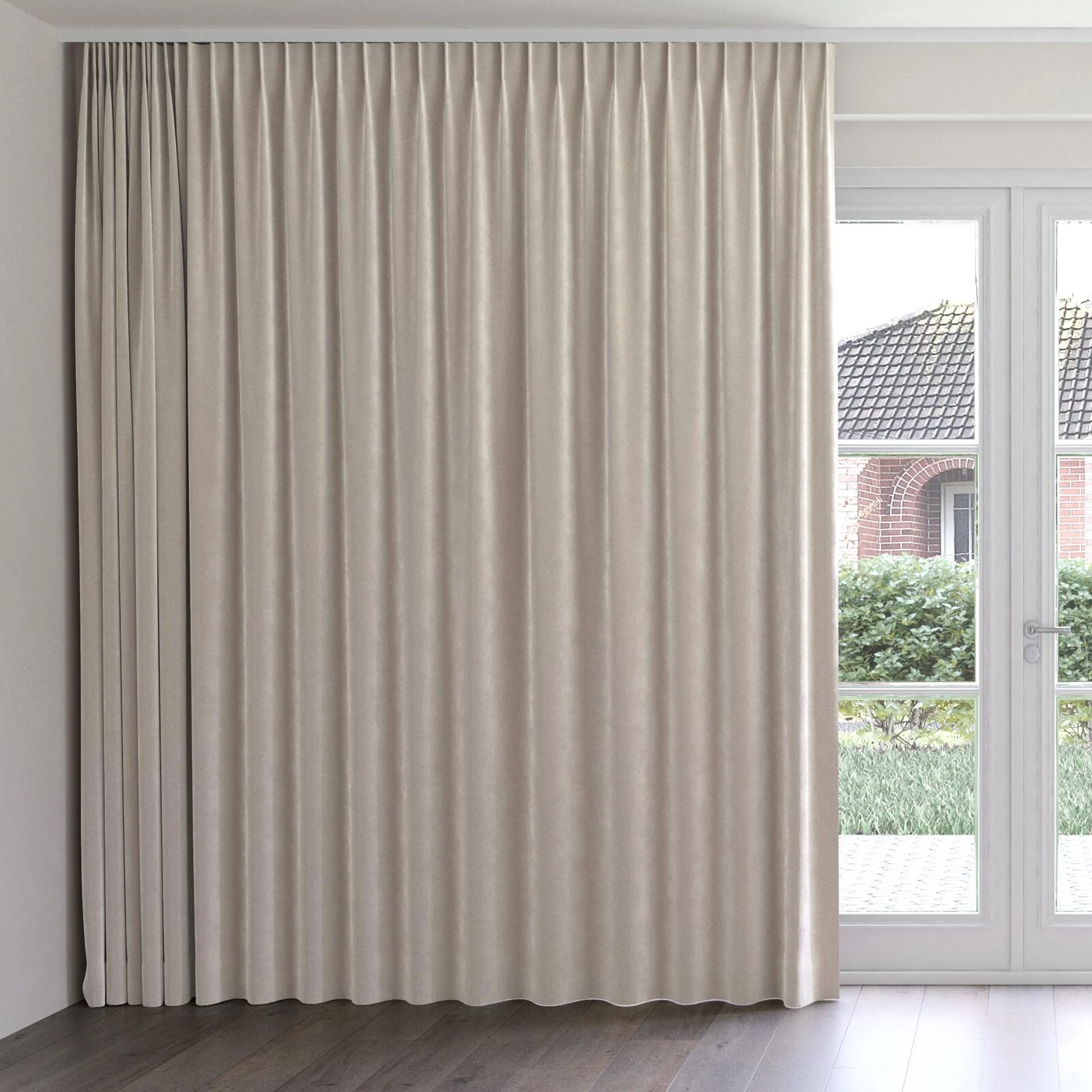 Front view of Vienna Moonstone, on curtain rail