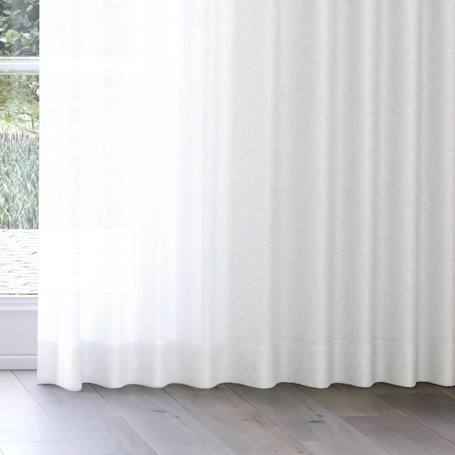 Bottom view of Mindful Crystal, on curtain rail