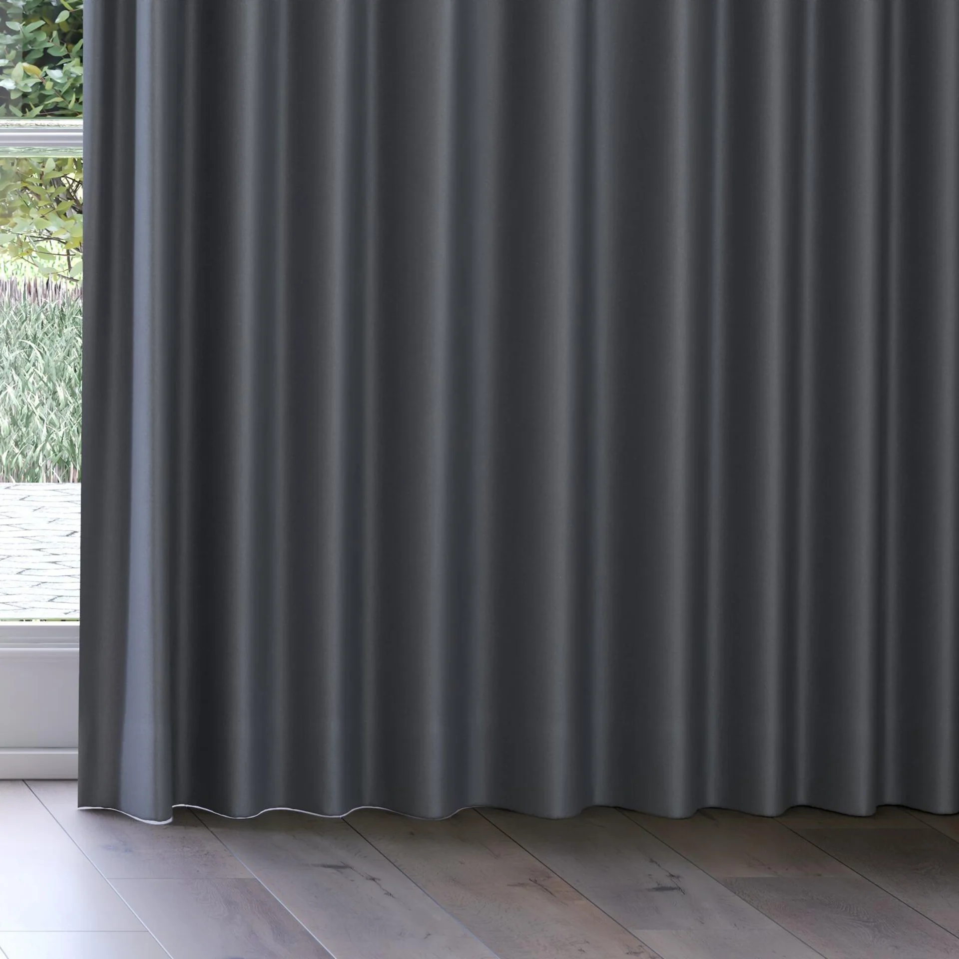 Bottom view of Infinite River Stone, on curtain rail