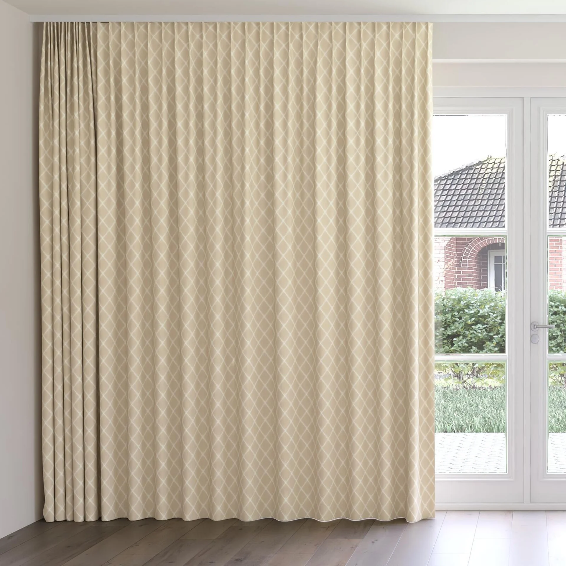 Front view of Pantheon Birch, on curtain rail