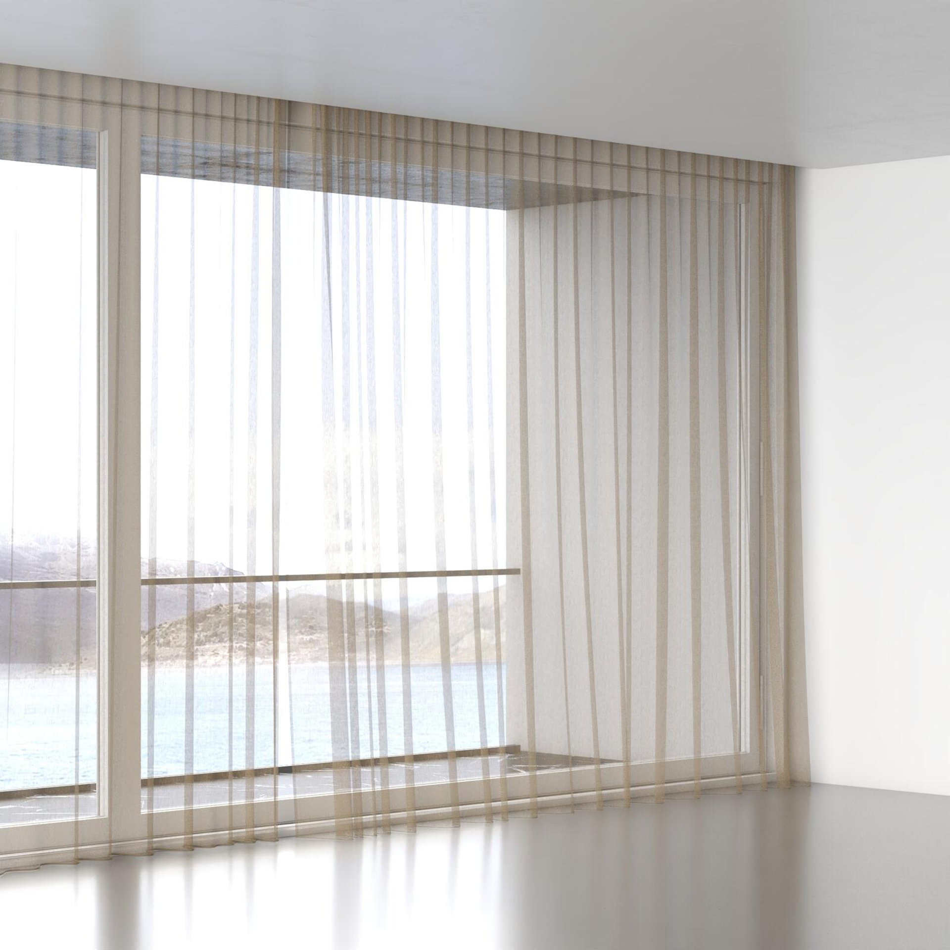 Full view of Makai (JDG) Burnished Gold, wave pleat