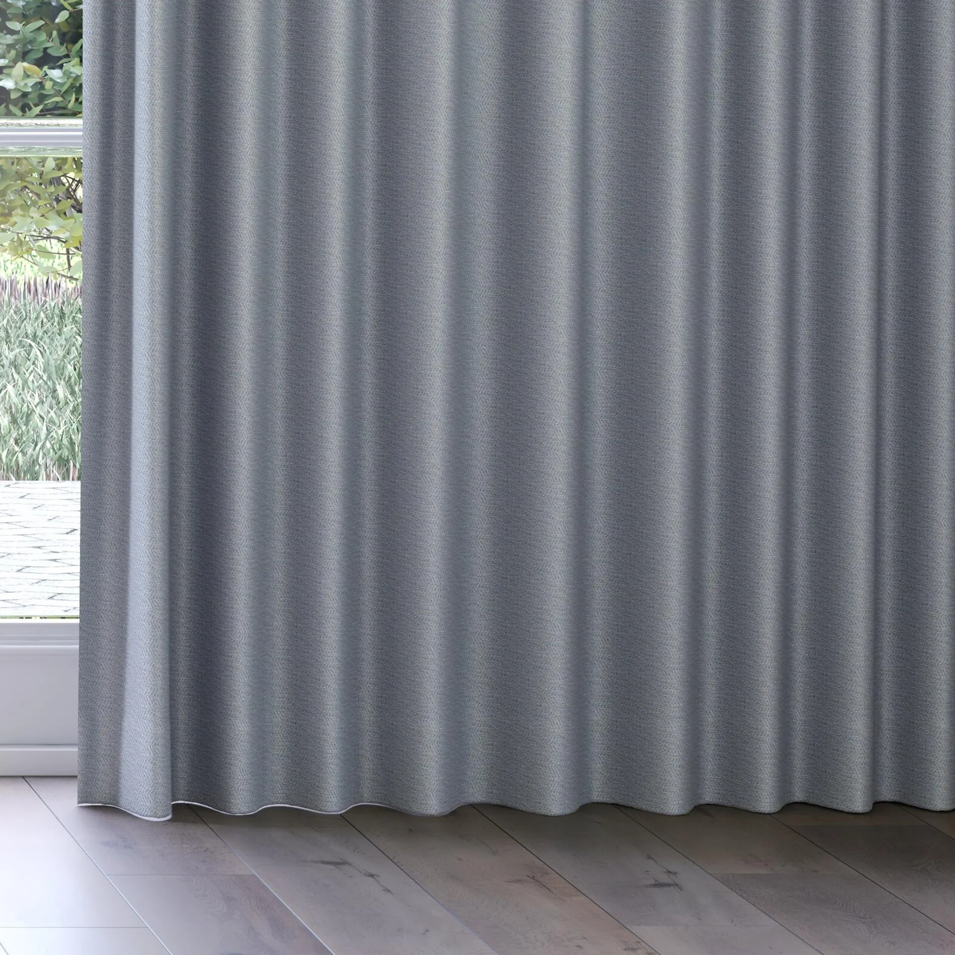Bottom view of Kaomoji Mosaic, on curtain rail