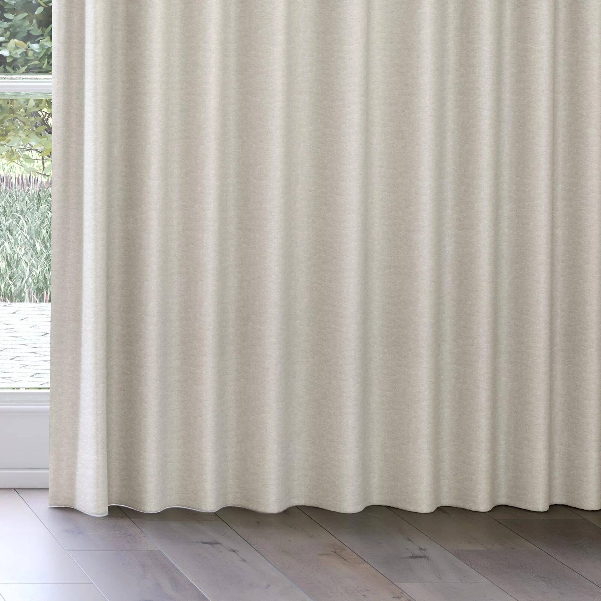 Bottom view of Goa Feather, on curtain rail