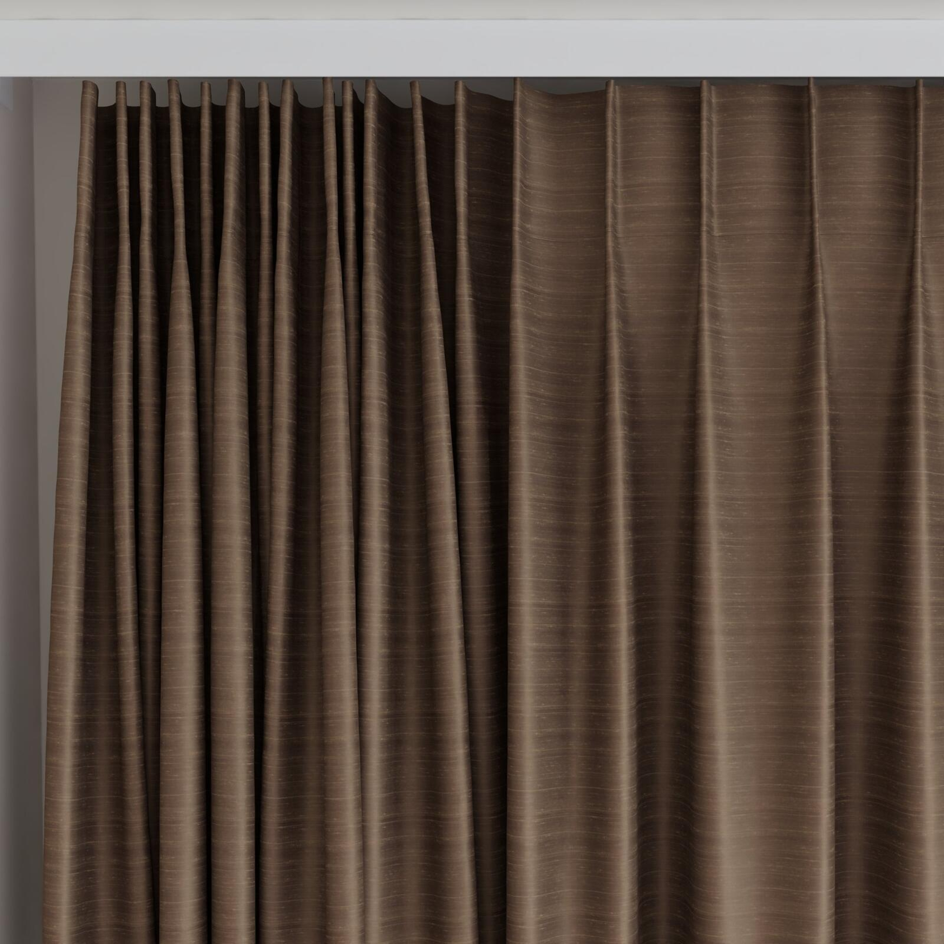 Top view of Silky Bison, on curtain rail