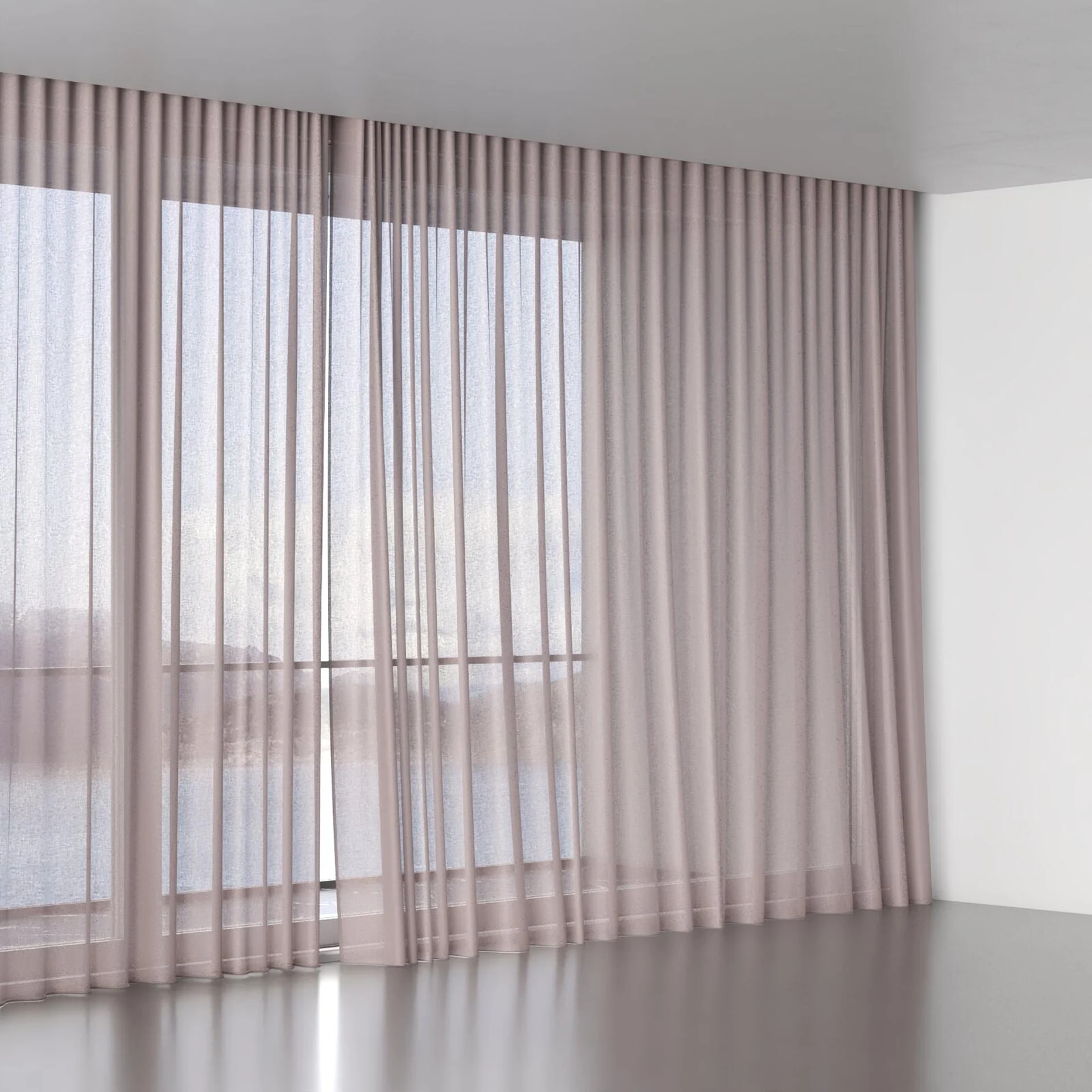 Full view of Kanji Wisteria, wave pleat